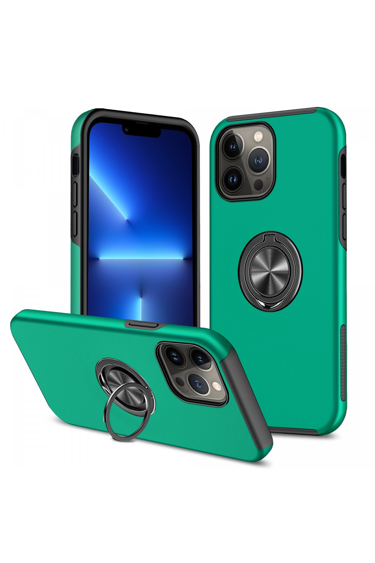Newface iPhone 13 Pro Max Renkli Kamera Lens Koruma Cam - Yeşil-Sarı