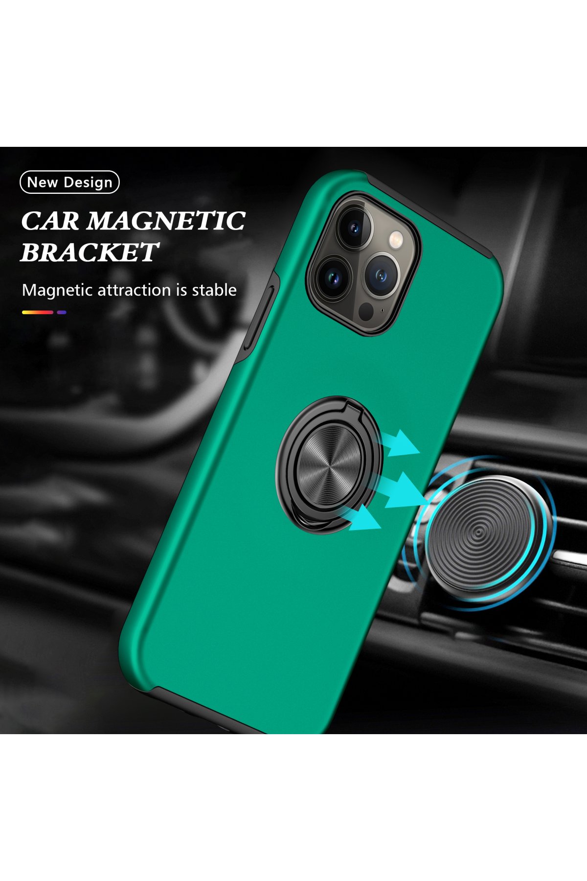 Newface iPhone 13 Pro Max Renkli Kamera Lens Koruma Cam - Yeşil-Sarı