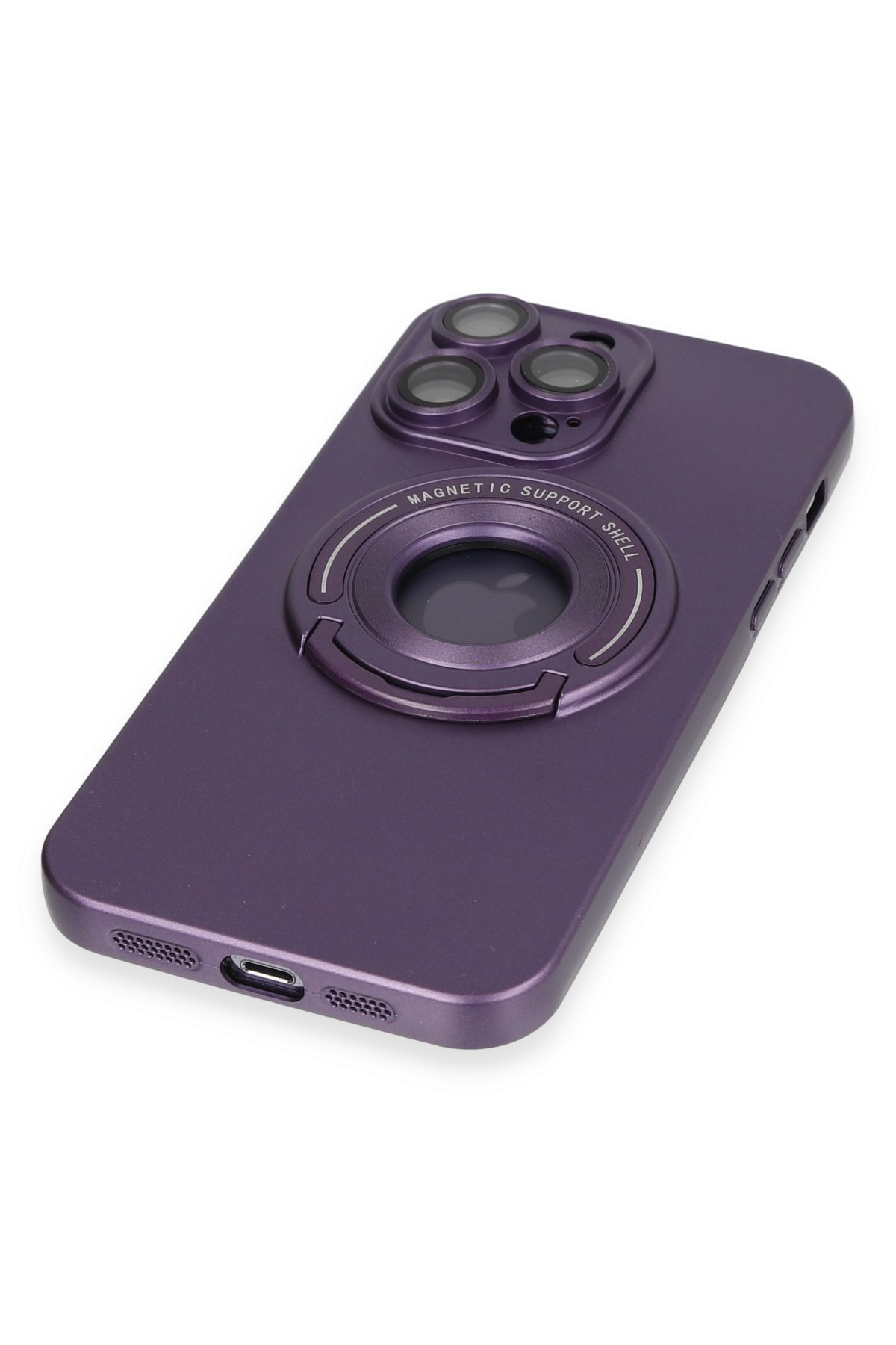 Newface iPhone 13 Pro Max Kılıf Divo Lazer Askılı Magsafe Kapak - Gold