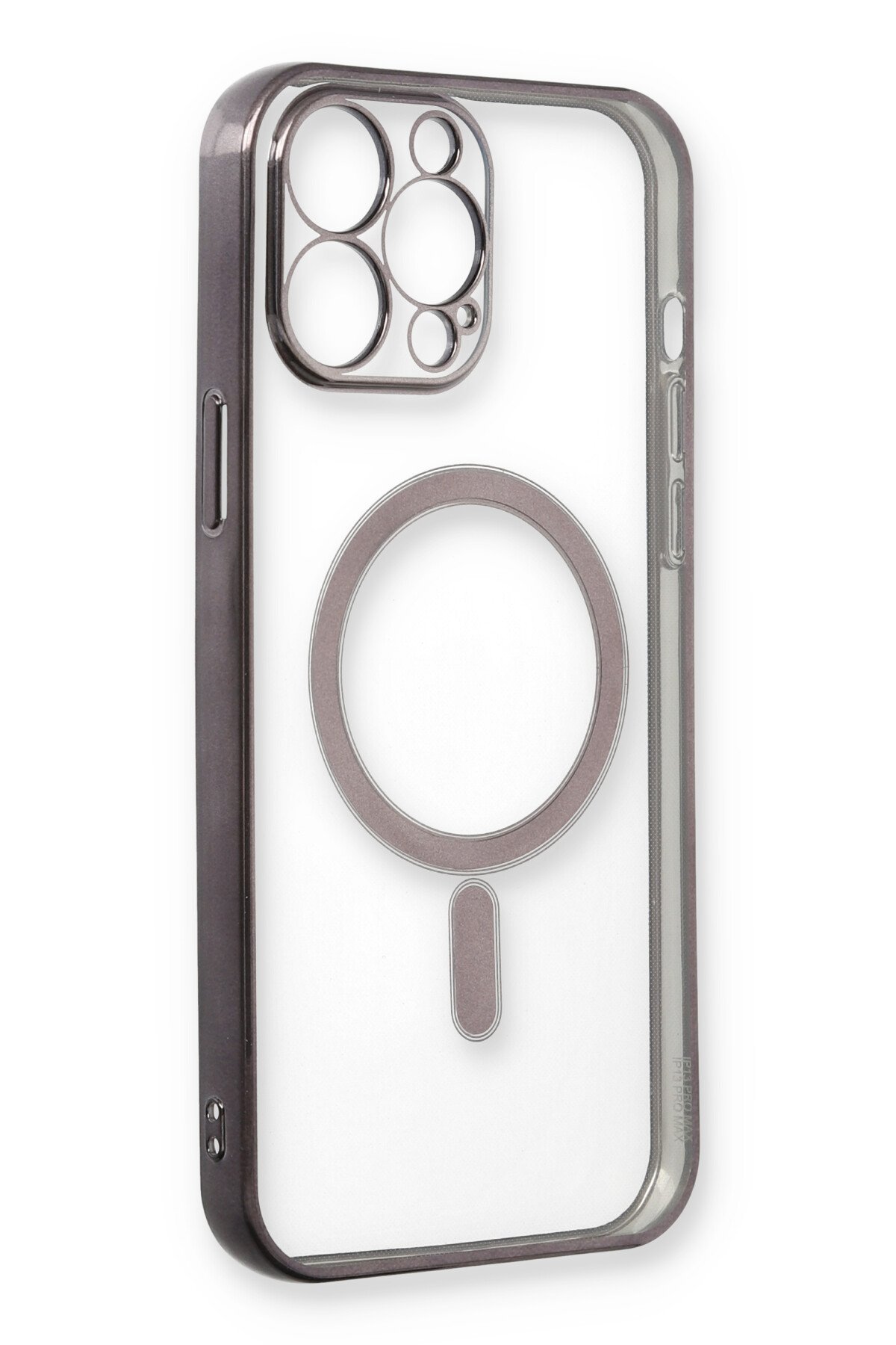 Newface iPhone 13 Pro Max Kılıf Coco Deri Silikon Kapak - Derin Mor