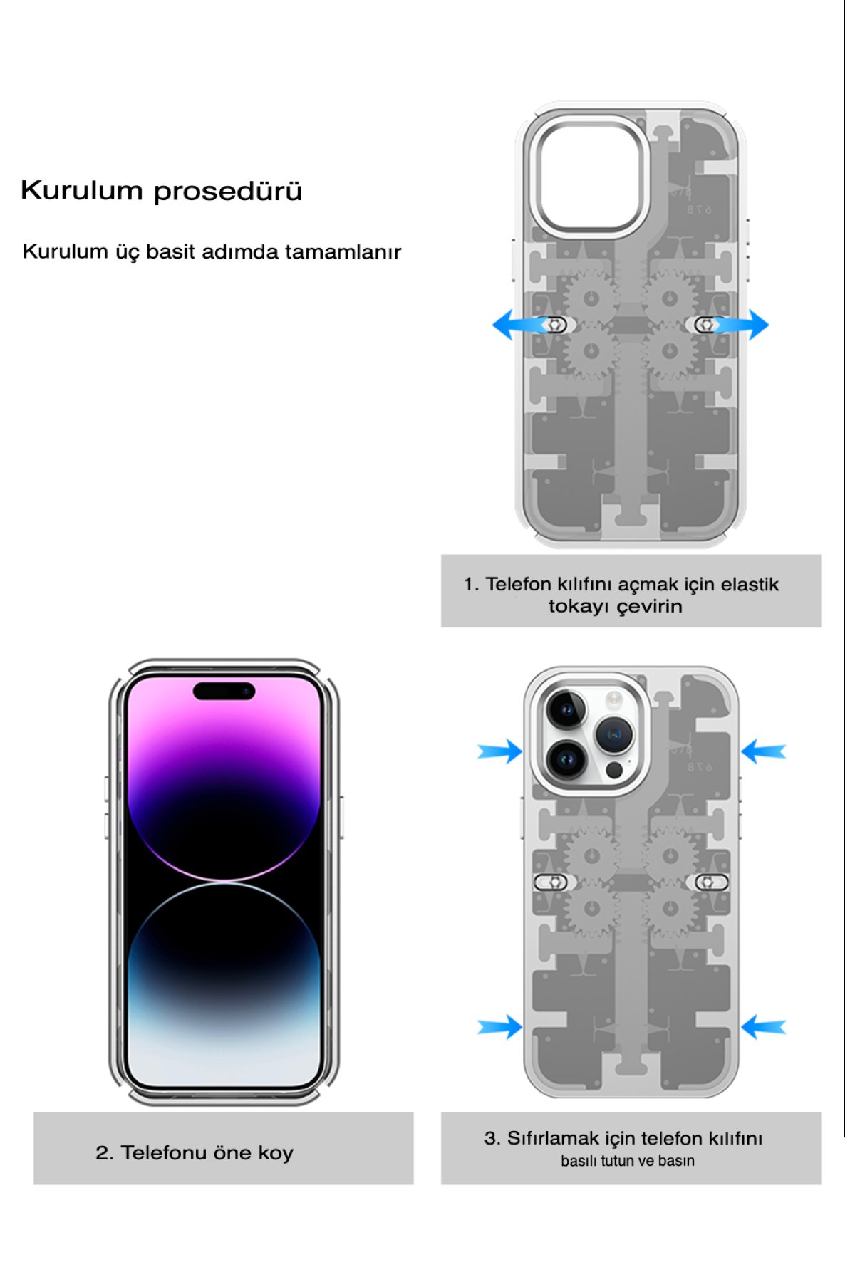 Newface iPhone 13 Pro Max Kılıf Focus Derili Silikon - Lacivert