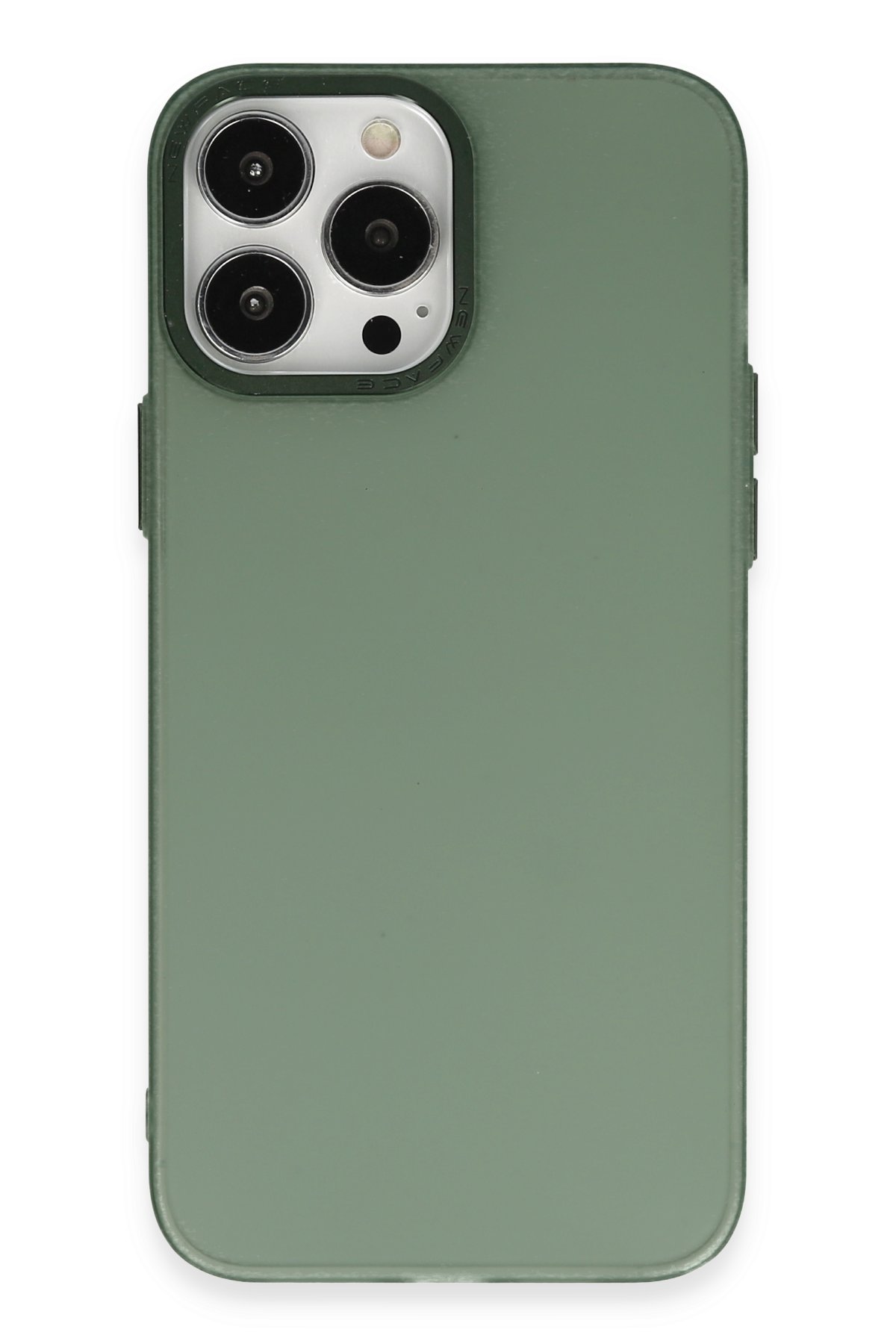 Newface iPhone 13 Pro Max Kılıf Sofya Yüzüklü Silikon Kapak - Gümüş