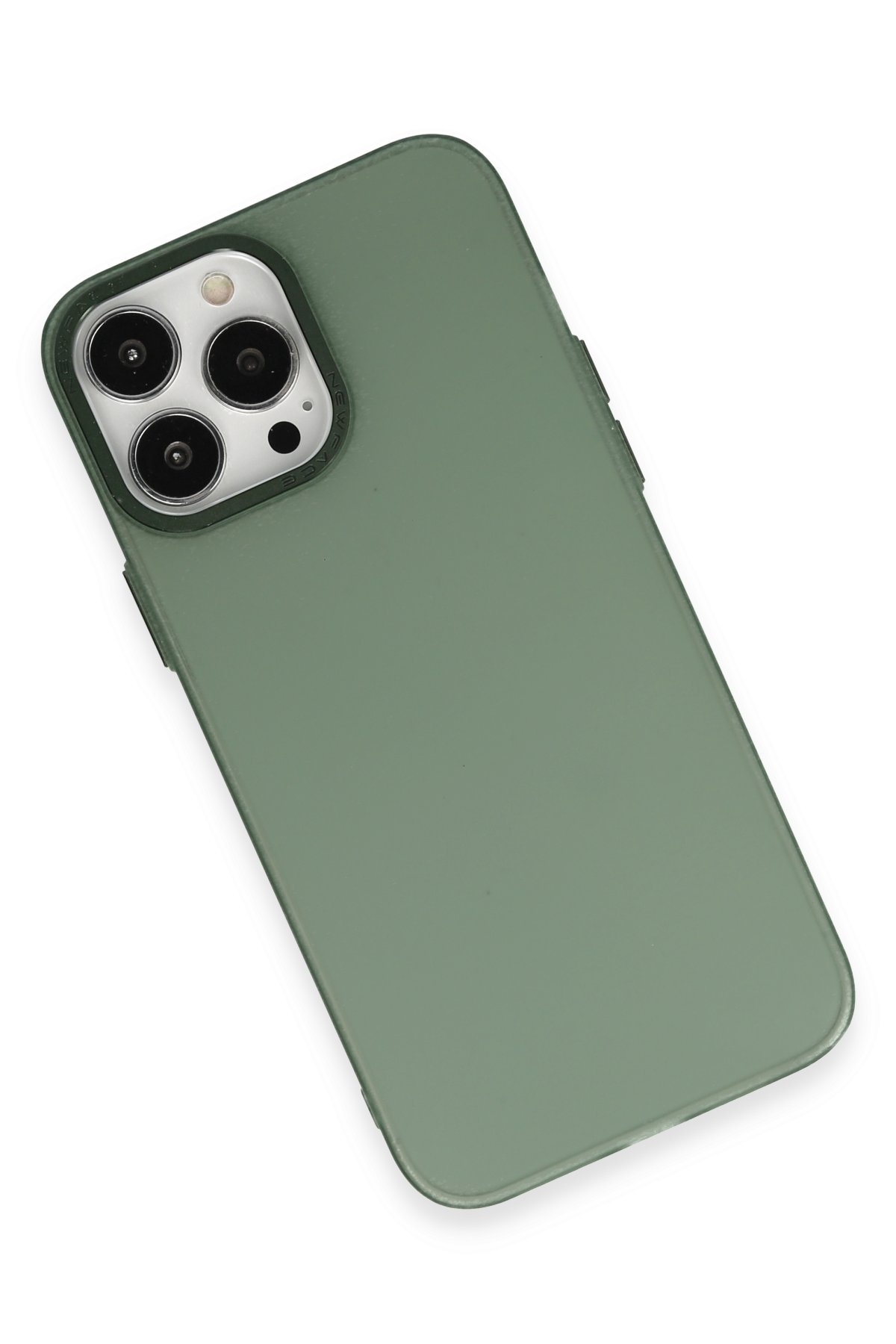 Newface iPhone 13 Pro Max Kılıf Sofya Yüzüklü Silikon Kapak - Gümüş