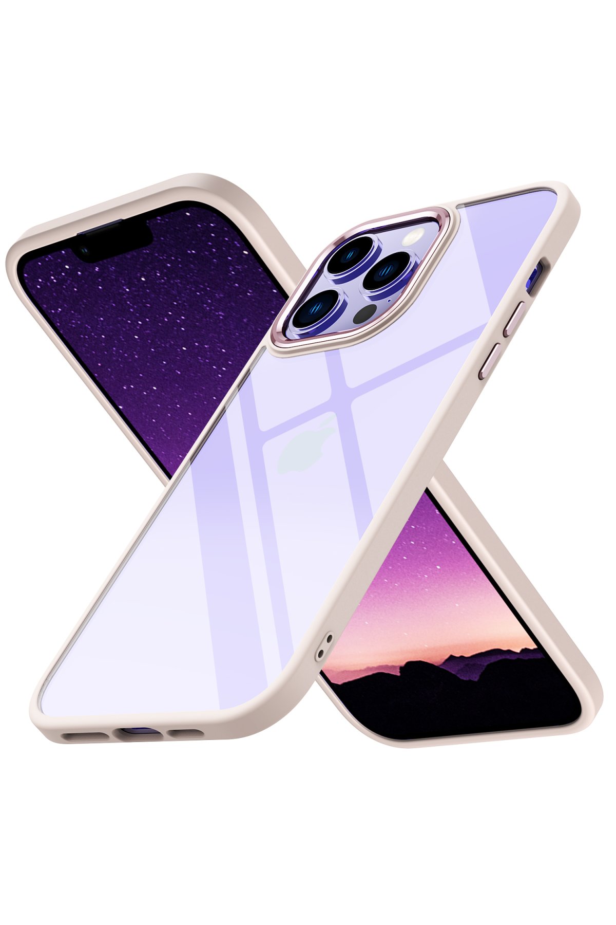 Newface iPhone 13 Pro Max Rainbow Kamera Lens Koruma Cam - Rose Gold