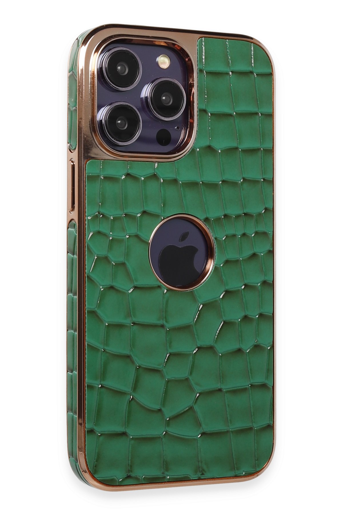 Newface iPhone 13 Pro Max Kılıf Glass Kapak - Açık Yeşil
