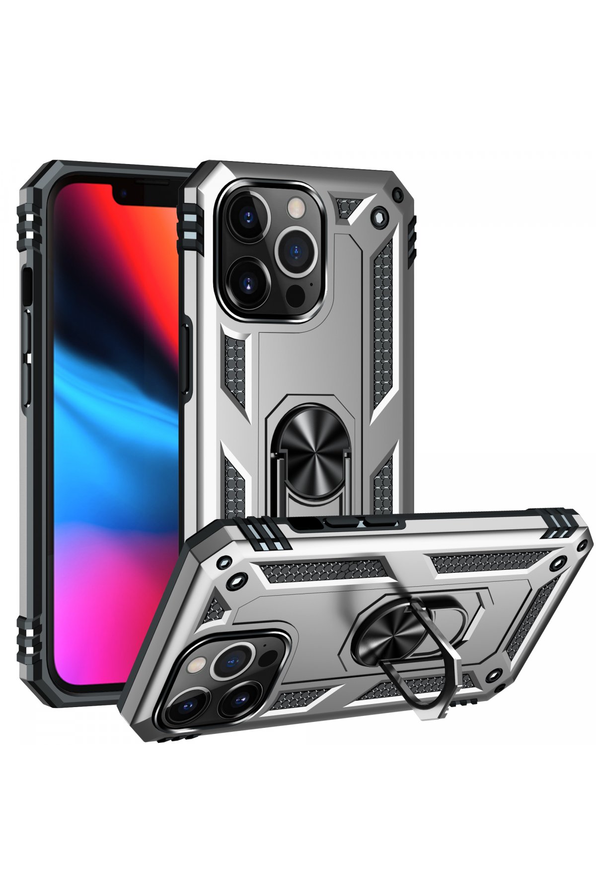 Newface iPhone 13 Pro Max Kılıf Pc Sert Şeffaf Kapak - Mor