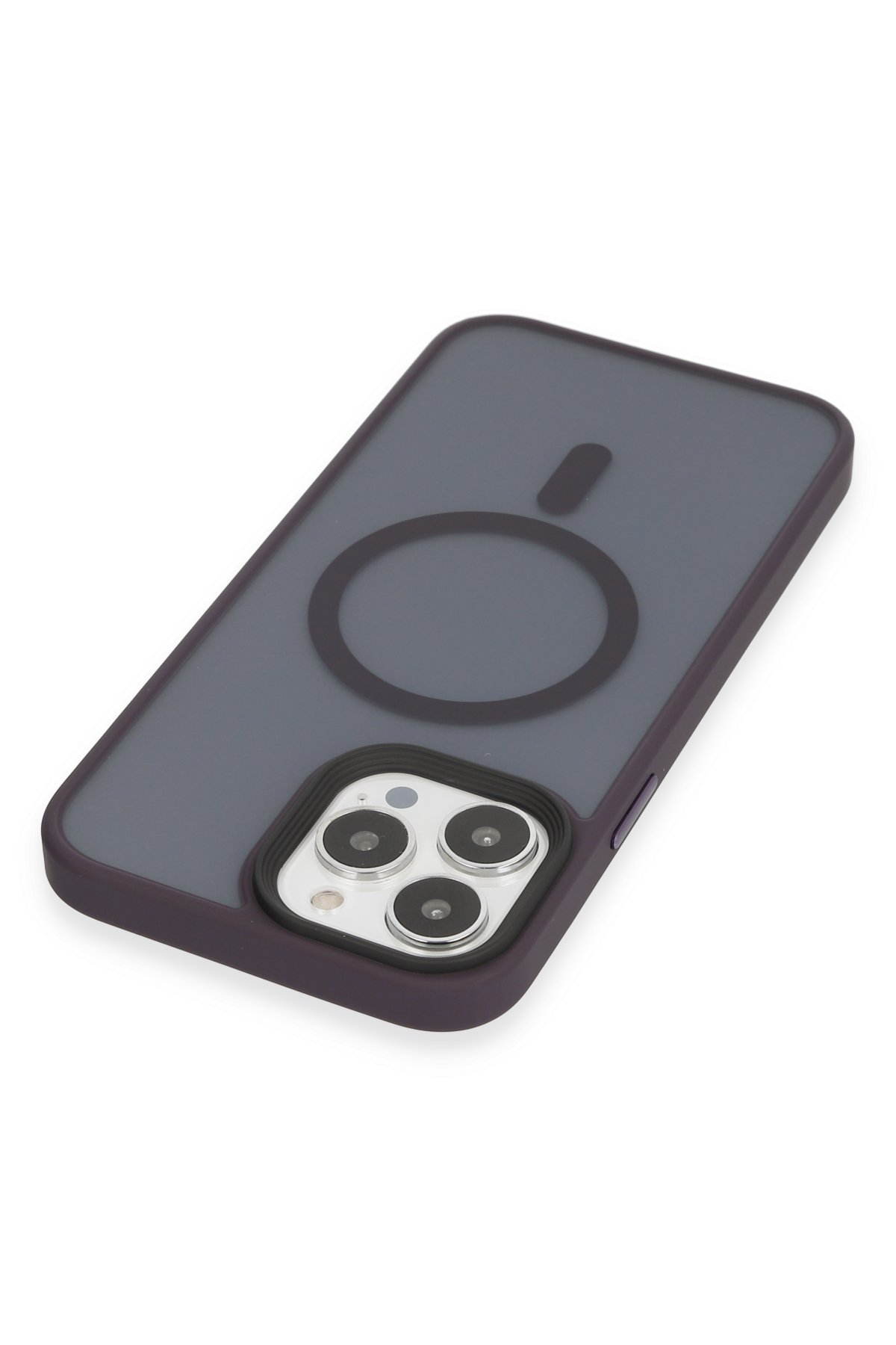 Newface iPhone 13 Pro Max Kılıf Sofya Yüzüklü Silikon Kapak - Lacivert