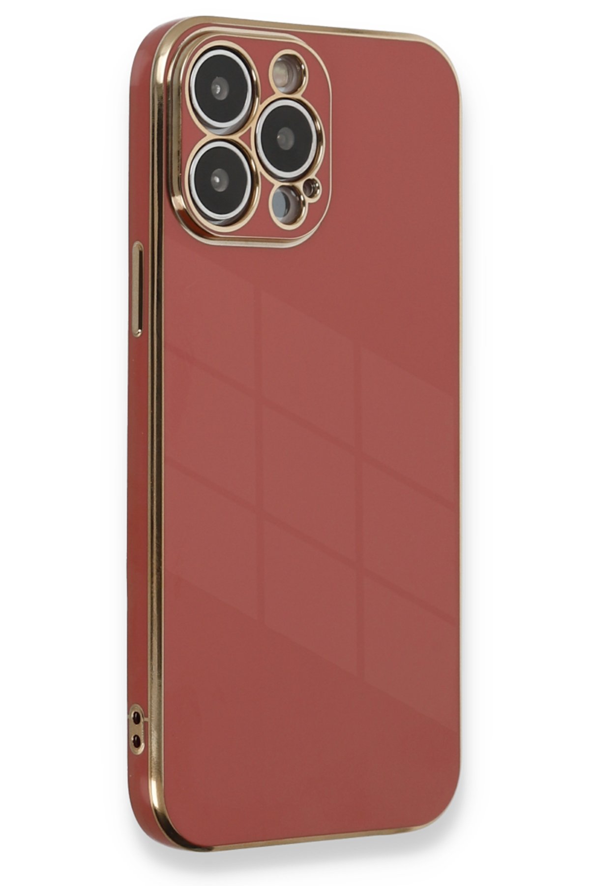 Newface iPhone 13 Pro Max Kılıf Platin Silikon - Kırmızı