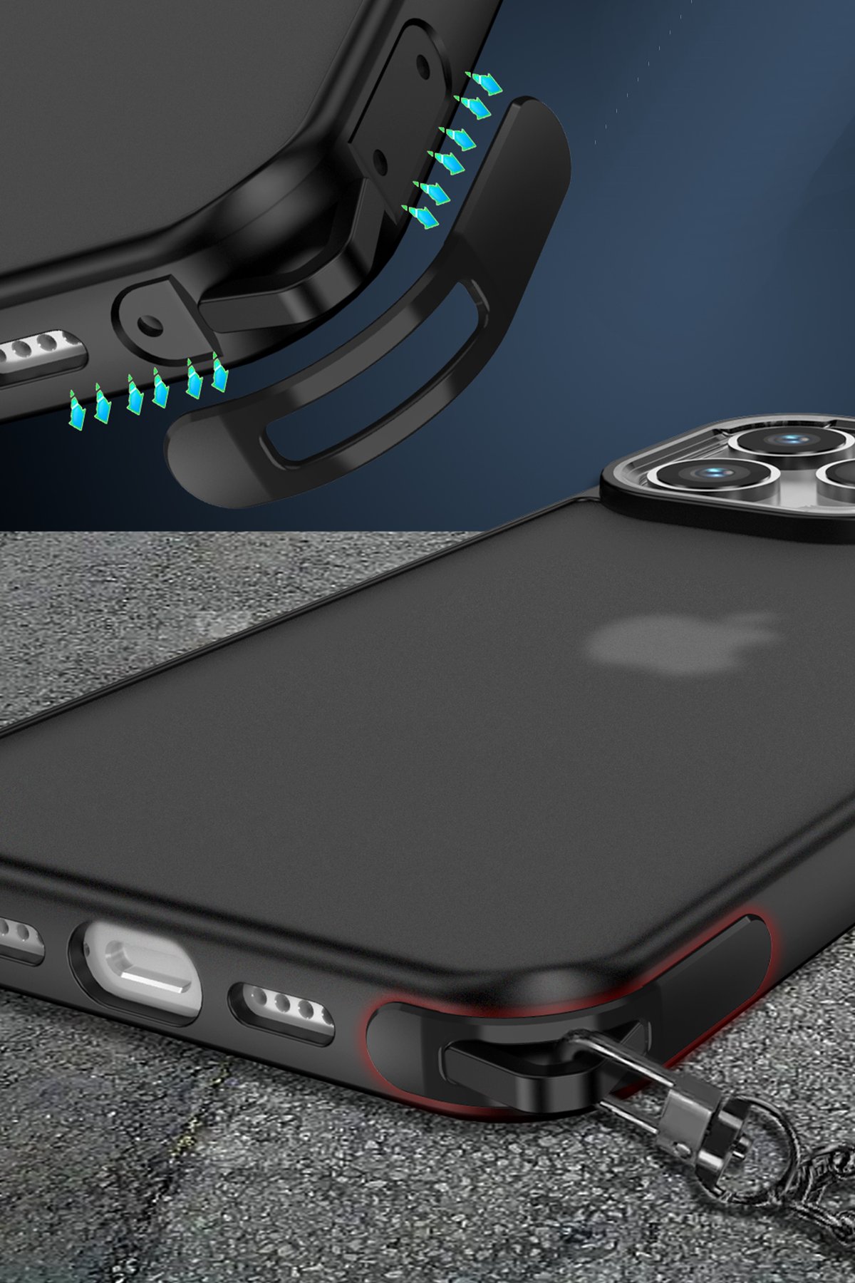 Newface iPhone 14 Kılıf Mekanik Bumper Kapak - Gold