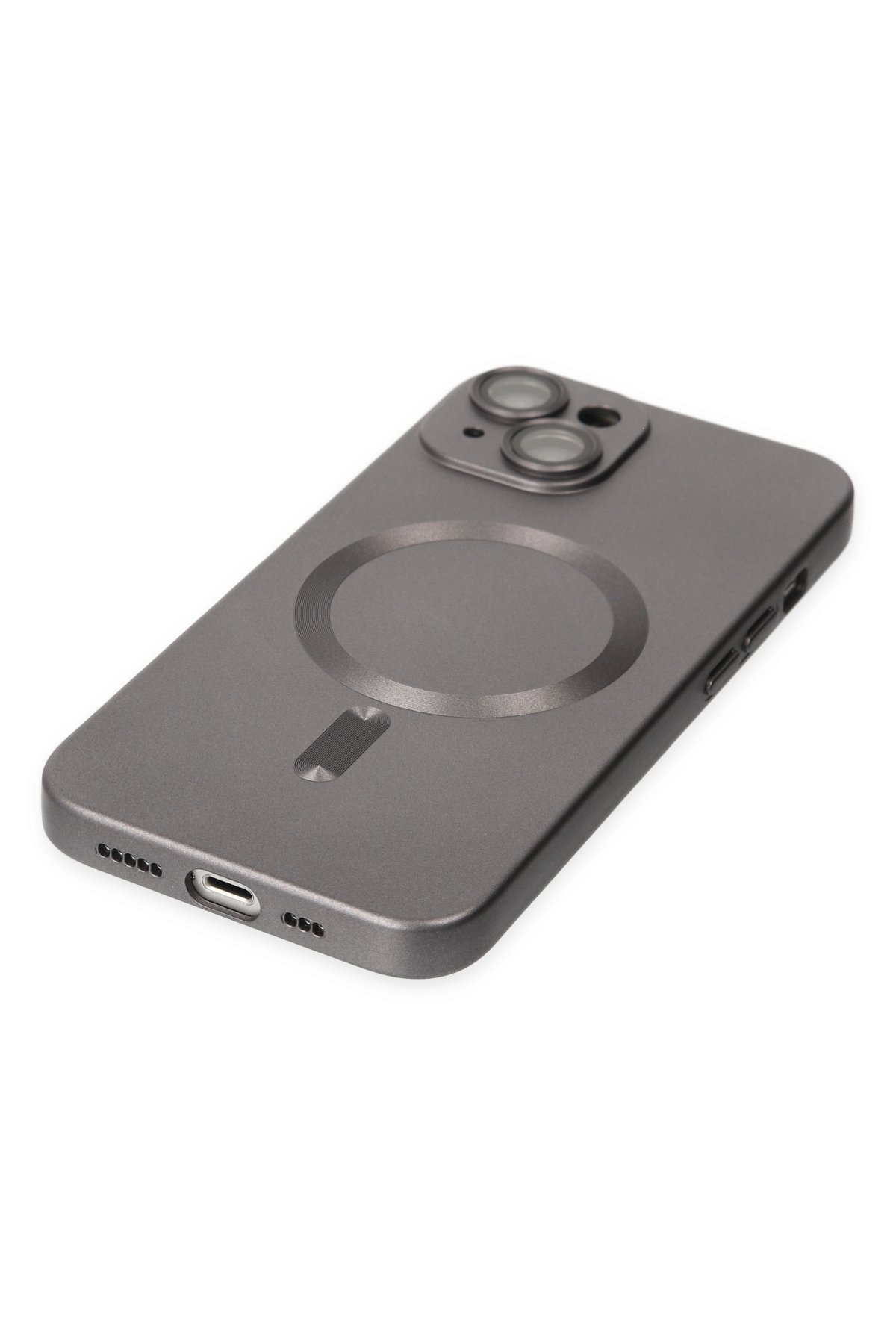 Newface iPhone 14 Kılıf Teleskop Lens Magsafe Silikon Kapak - Koyu Yeşil