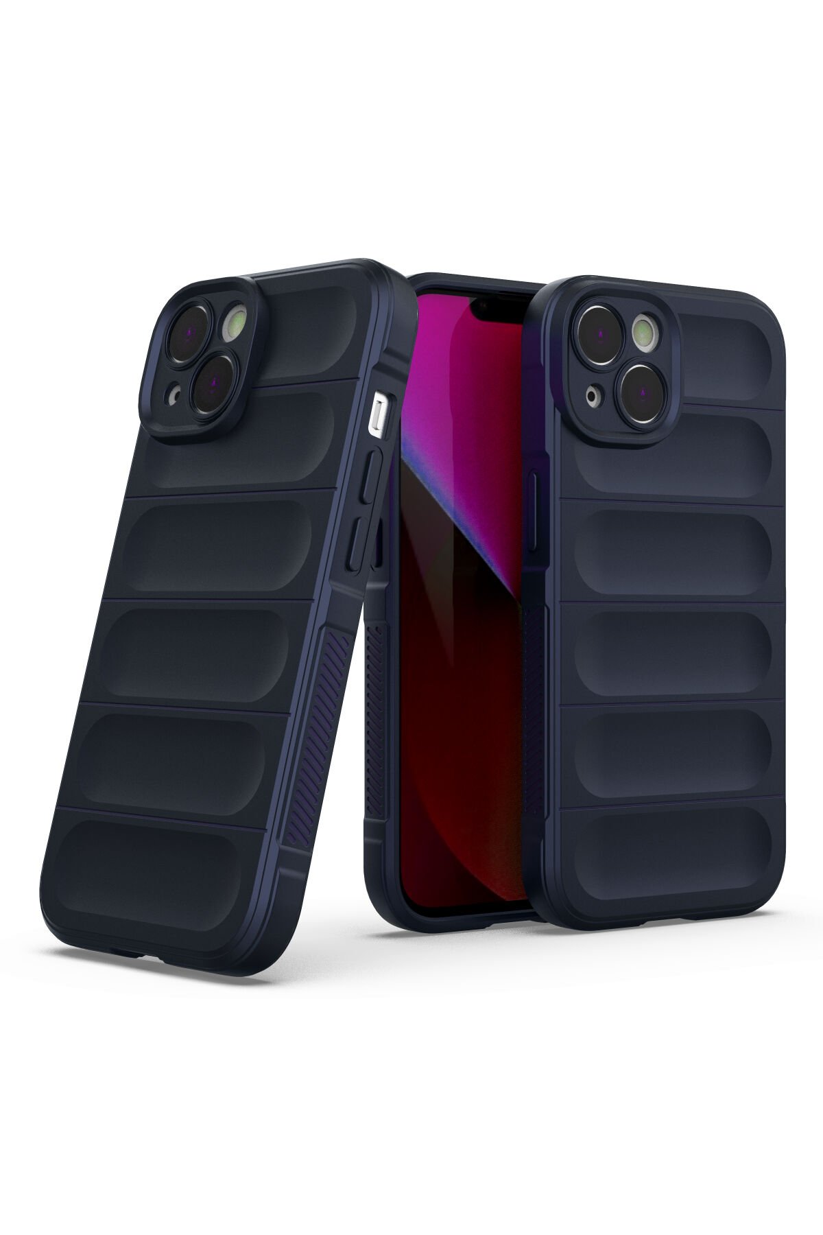 Newface iPhone 14 Kılıf Mekanik Bumper Kapak - Gümüş