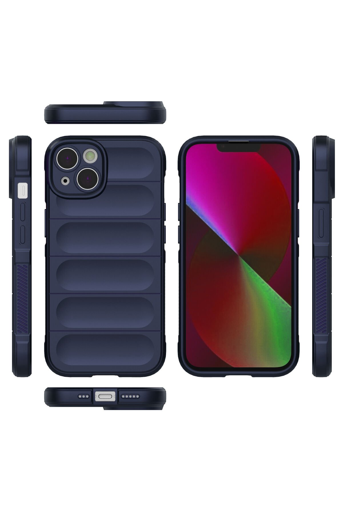 Newface iPhone 14 Kılıf Mekanik Bumper Kapak - Gümüş