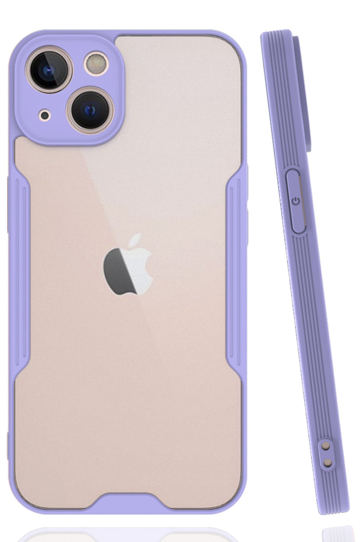 Newface iPhone 14 Kılıf Sofya Yüzüklü Silikon Kapak - Gümüş