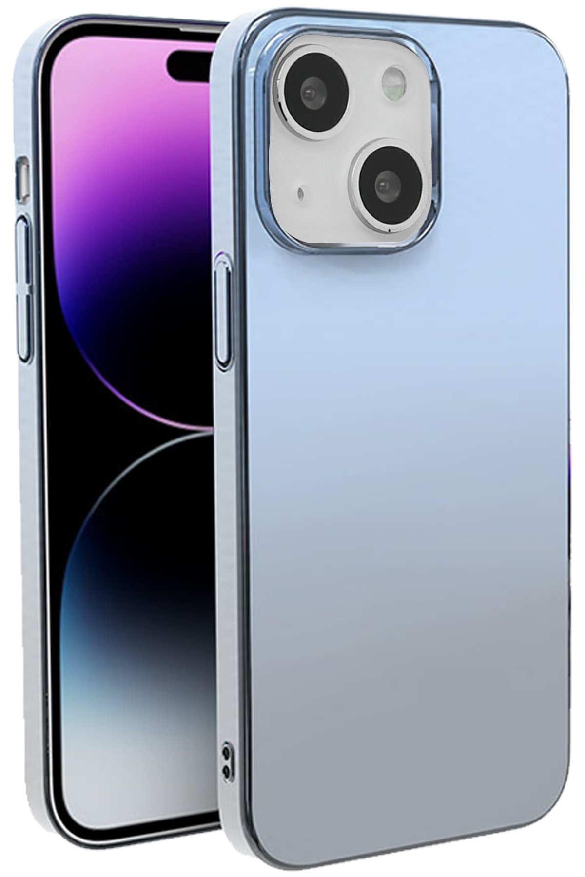 Newface iPhone 14 Plus Kılıf Sofya Yüzüklü Silikon Kapak - Lacivert