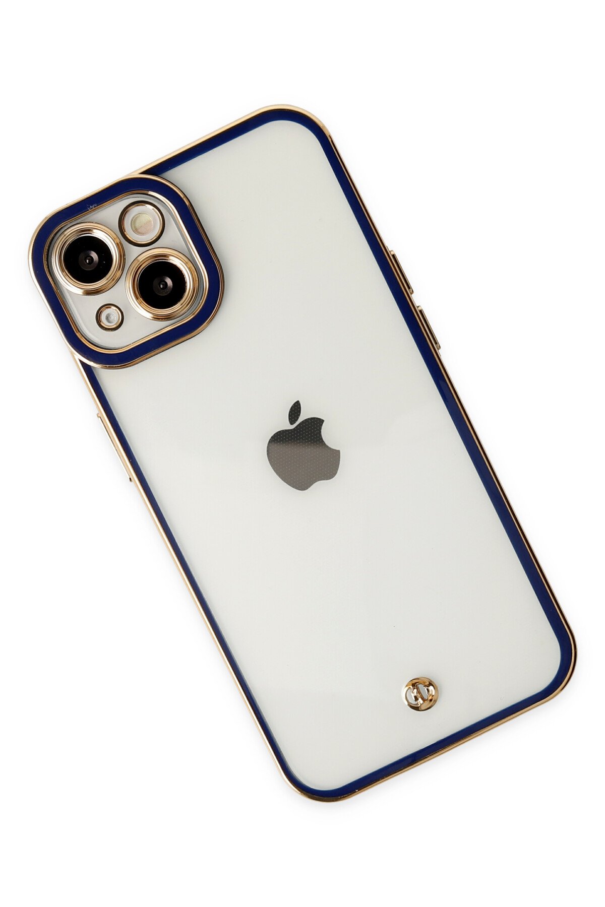 Newface iPhone 14 Plus Kılıf Glass Kapak - Lacivert