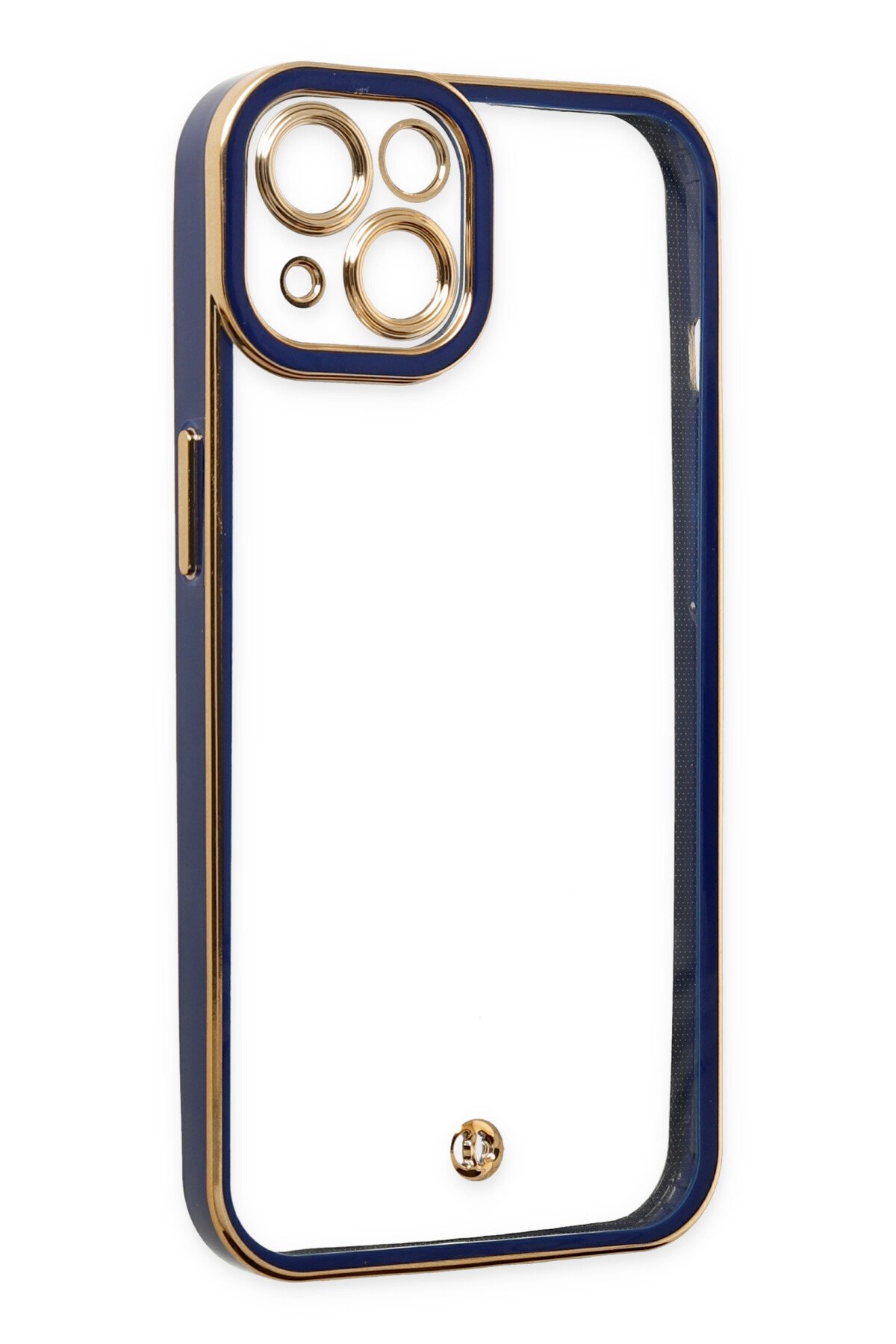 Newface iPhone 14 Plus Kılıf Glass Kapak - Lacivert