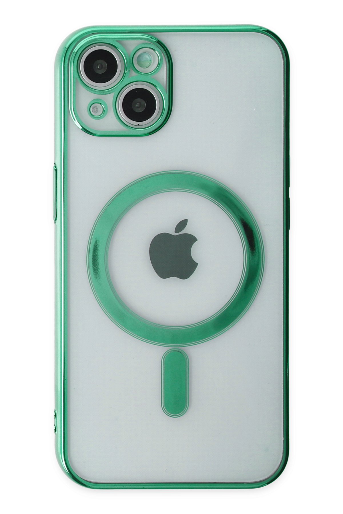 Newface iPhone 14 Plus Kılıf Nano içi Kadife Silikon - Koyu Yeşil
