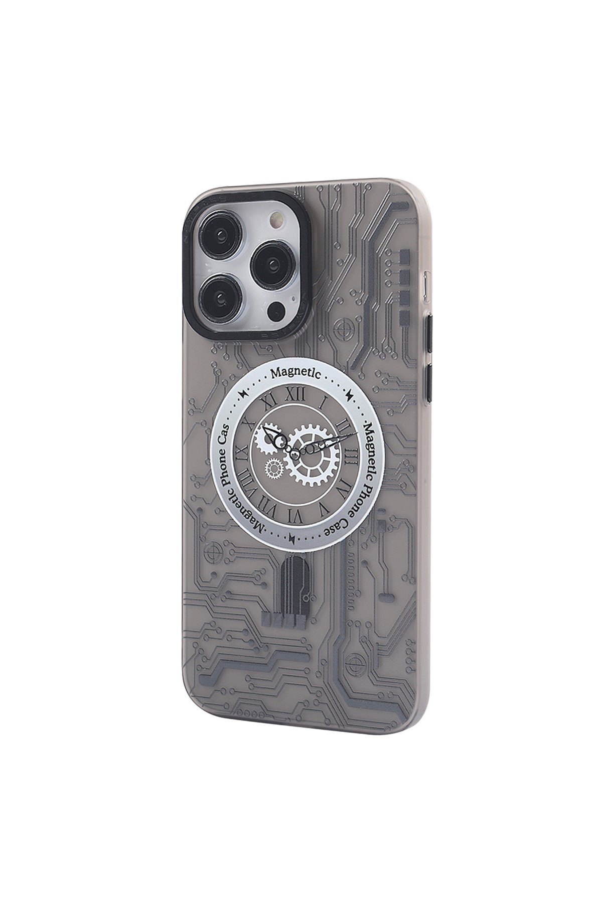 Newface iPhone 14 Pro Kılıf Tron Şeffaf Magsafe Kapak - Derin Mor