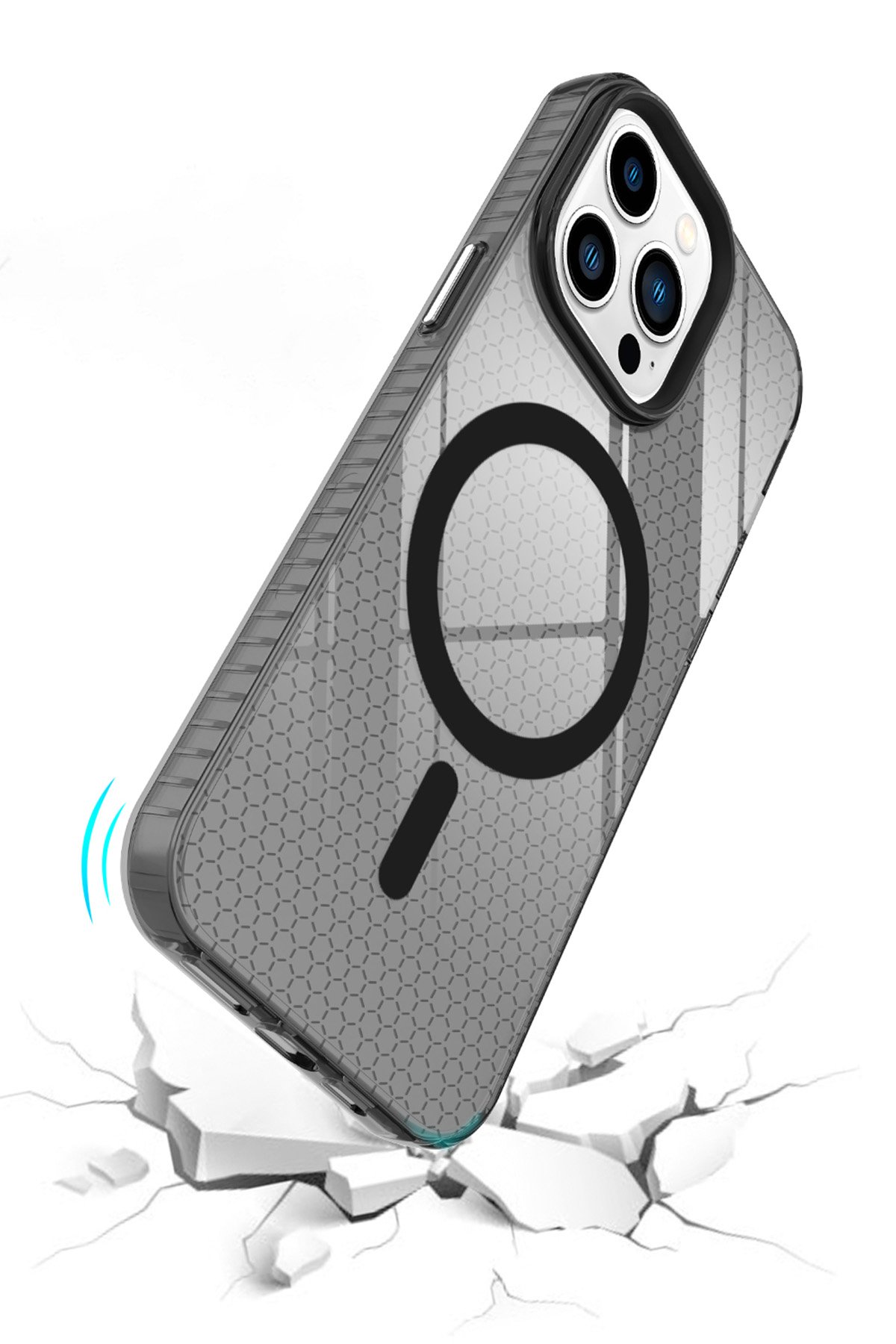 Newface iPhone 14 Pro Kılıf Prada Desenli Kapak - Prada Mavi - 1