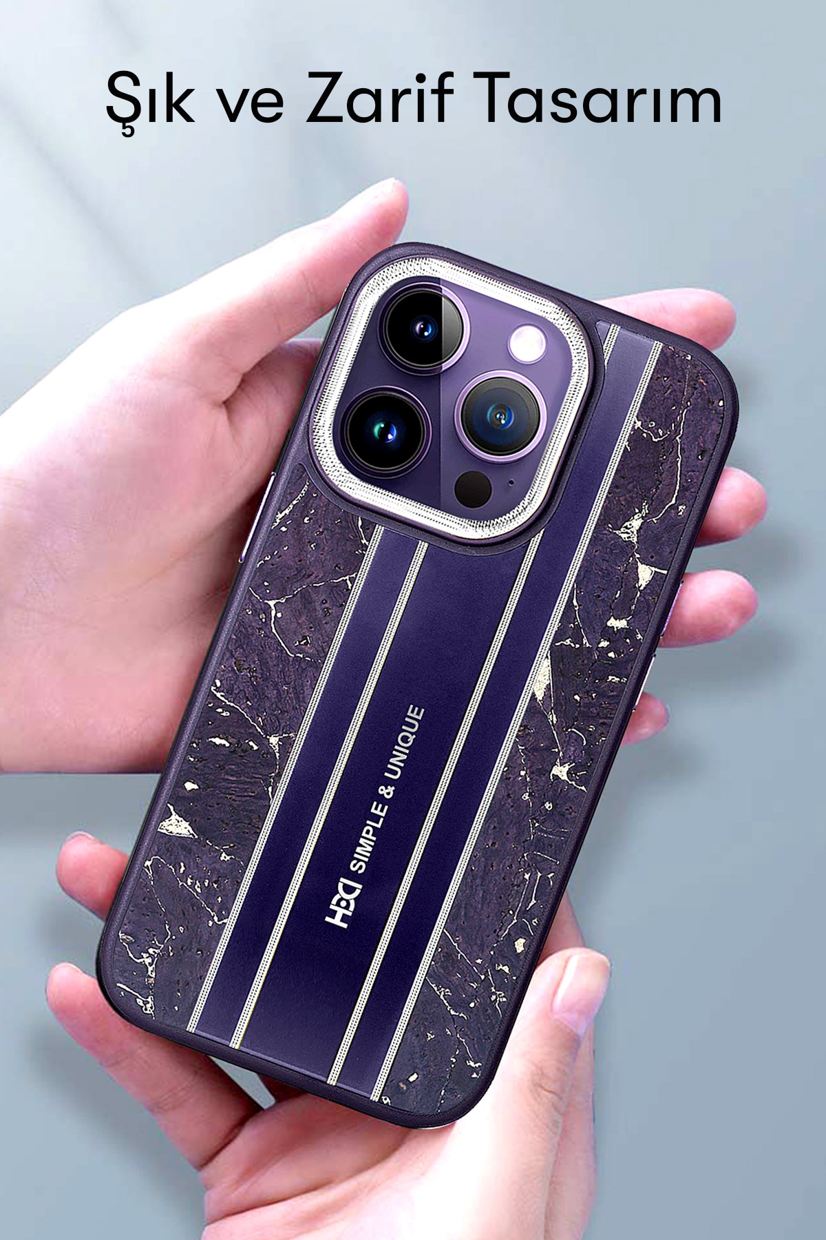 HDD iPhone 14 Pro Kılıf HBC-188 Astra Kapak - Lacivert