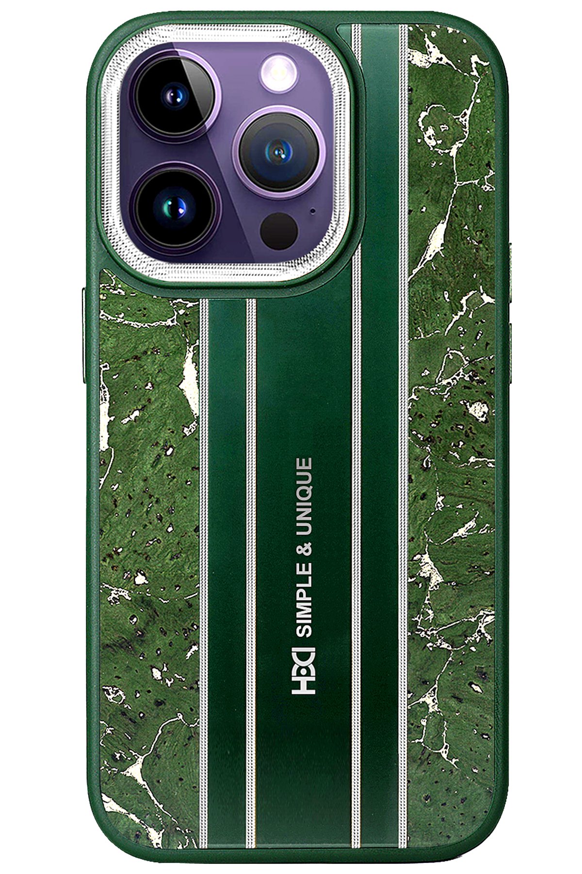 HDD iPhone 14 Pro Kılıf HBC-160 Almera Taşlı Kapak - Siyah