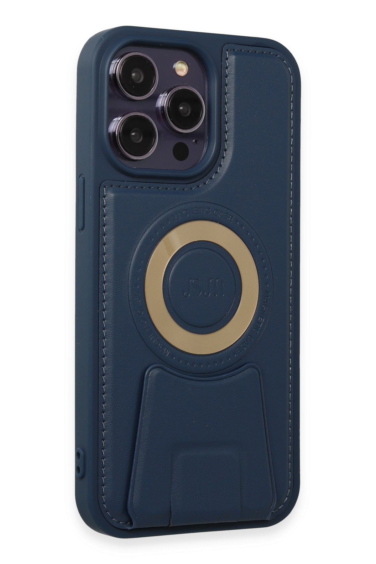 Newface iPhone 14 Pro Kılıf Joke Simli Magneticsafe Kılıf - Mavi