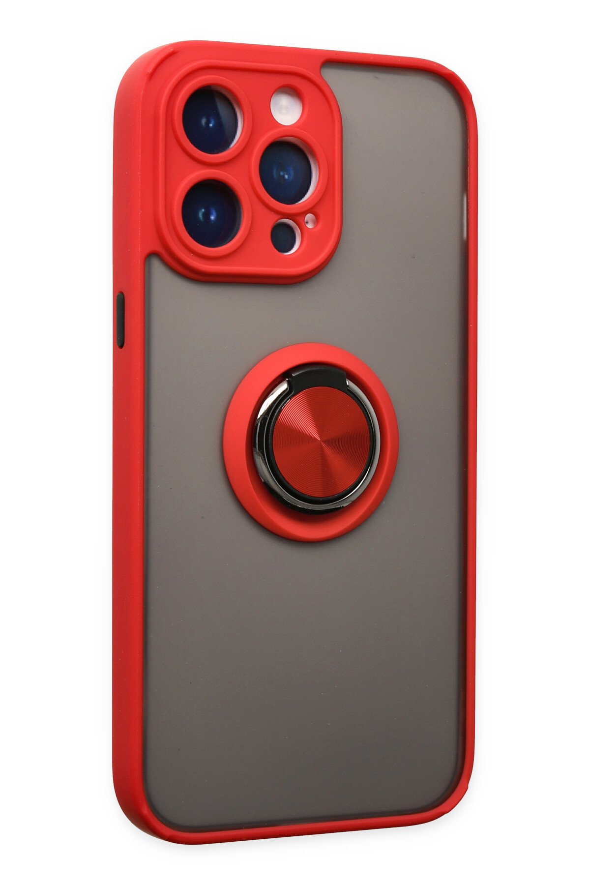 Newface iPhone 14 Pro Kılıf Zuma Kartvizitli Yüzüklü Silikon - Siyah