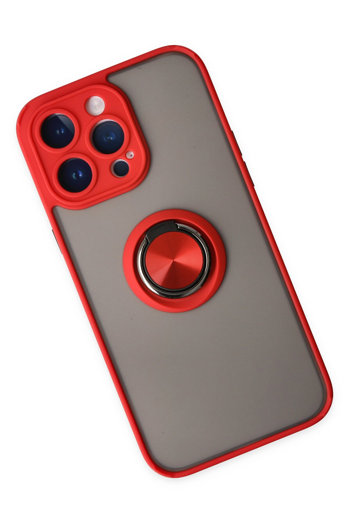 Newface iPhone 14 Pro Kılıf Zuma Kartvizitli Yüzüklü Silikon - Siyah