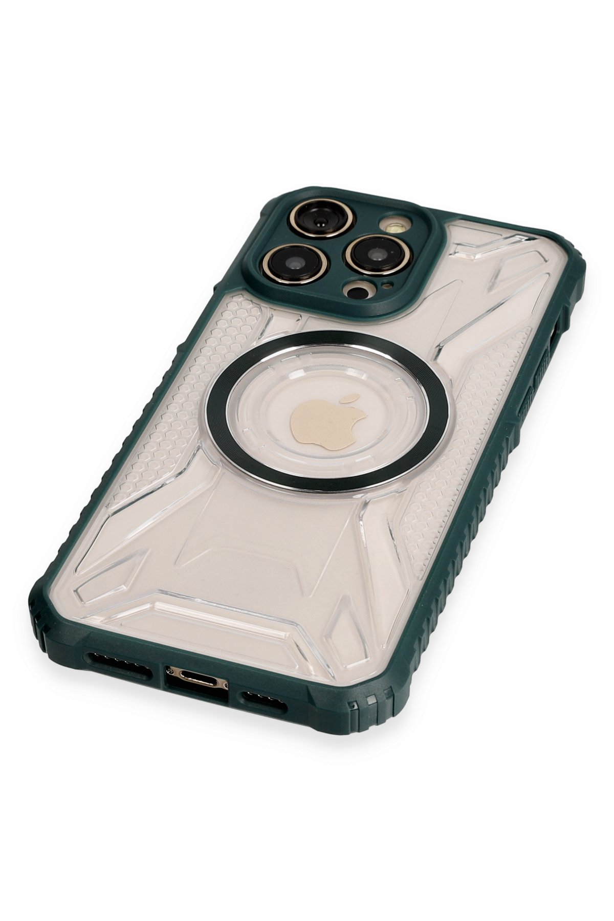 Newface iPhone 14 Pro Kılıf Glass Kapak - Lacivert