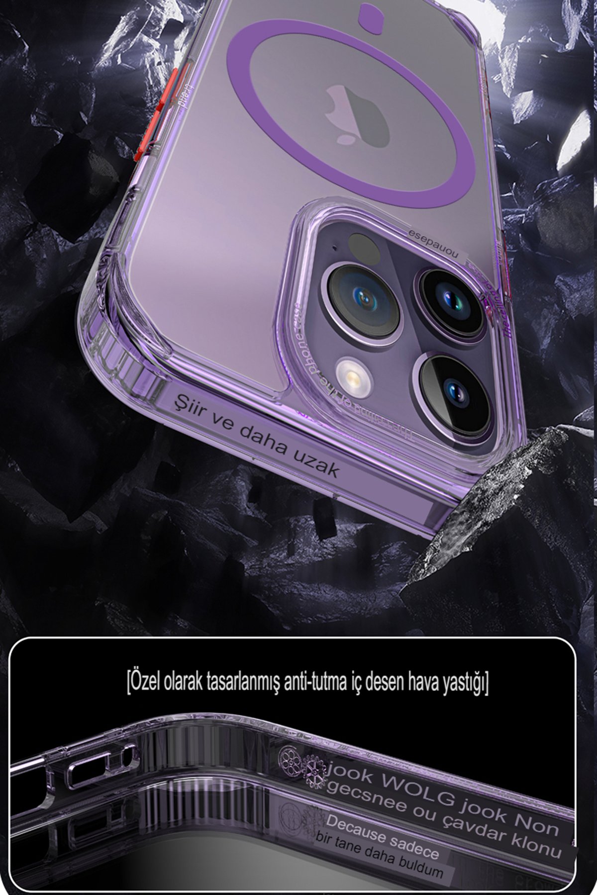 Joko iPhone 14 Pro Kılıf Ermes Kapak - Derin Mor