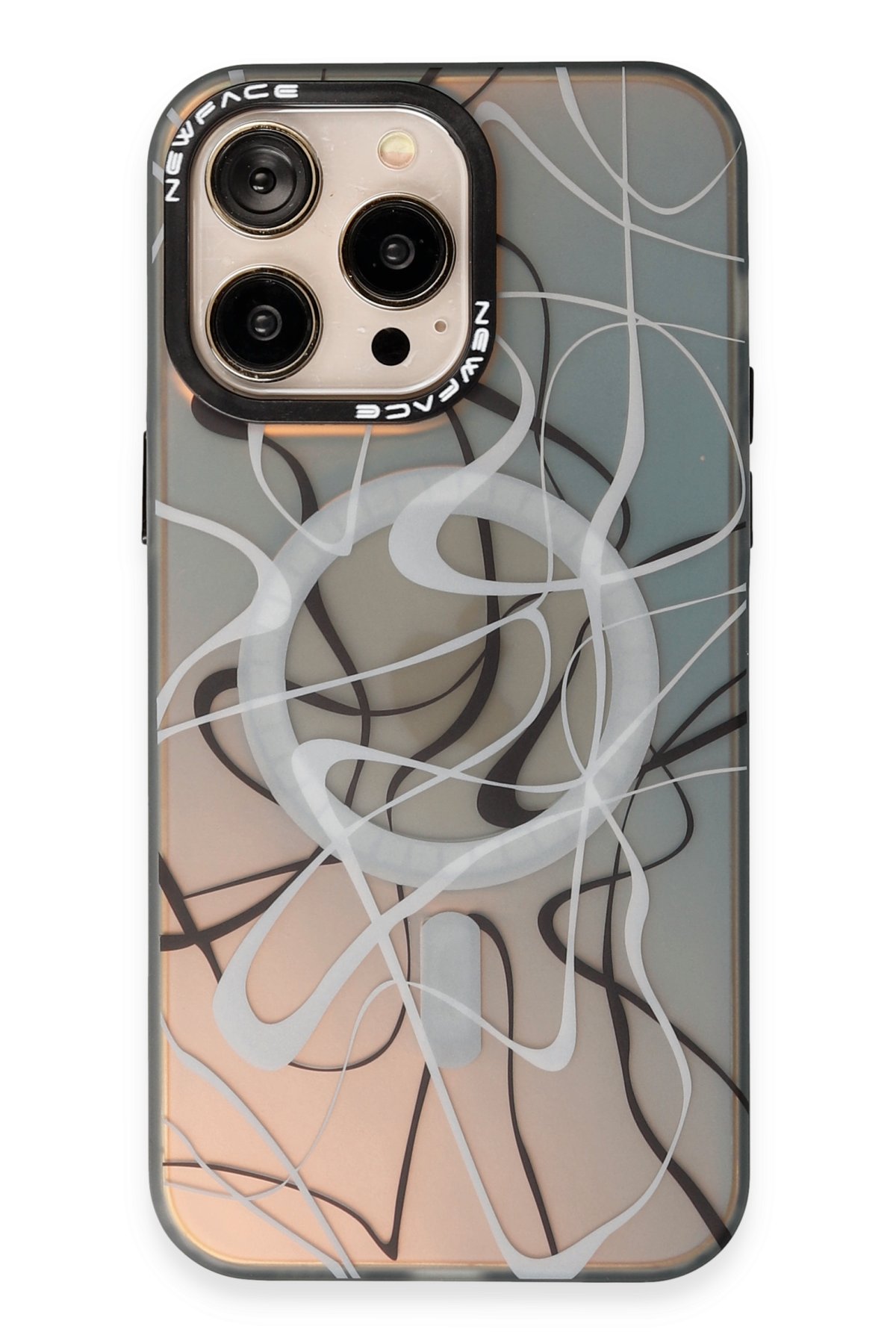 Newface iPhone 14 Pro Kılıf Montreal Yüzüklü Silikon Kapak - Siyah