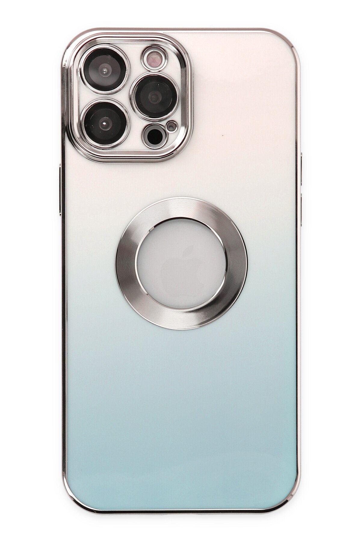 Newface iPhone 14 Pro Max Kılıf Montreal Yüzüklü Silikon Kapak - Lacivert