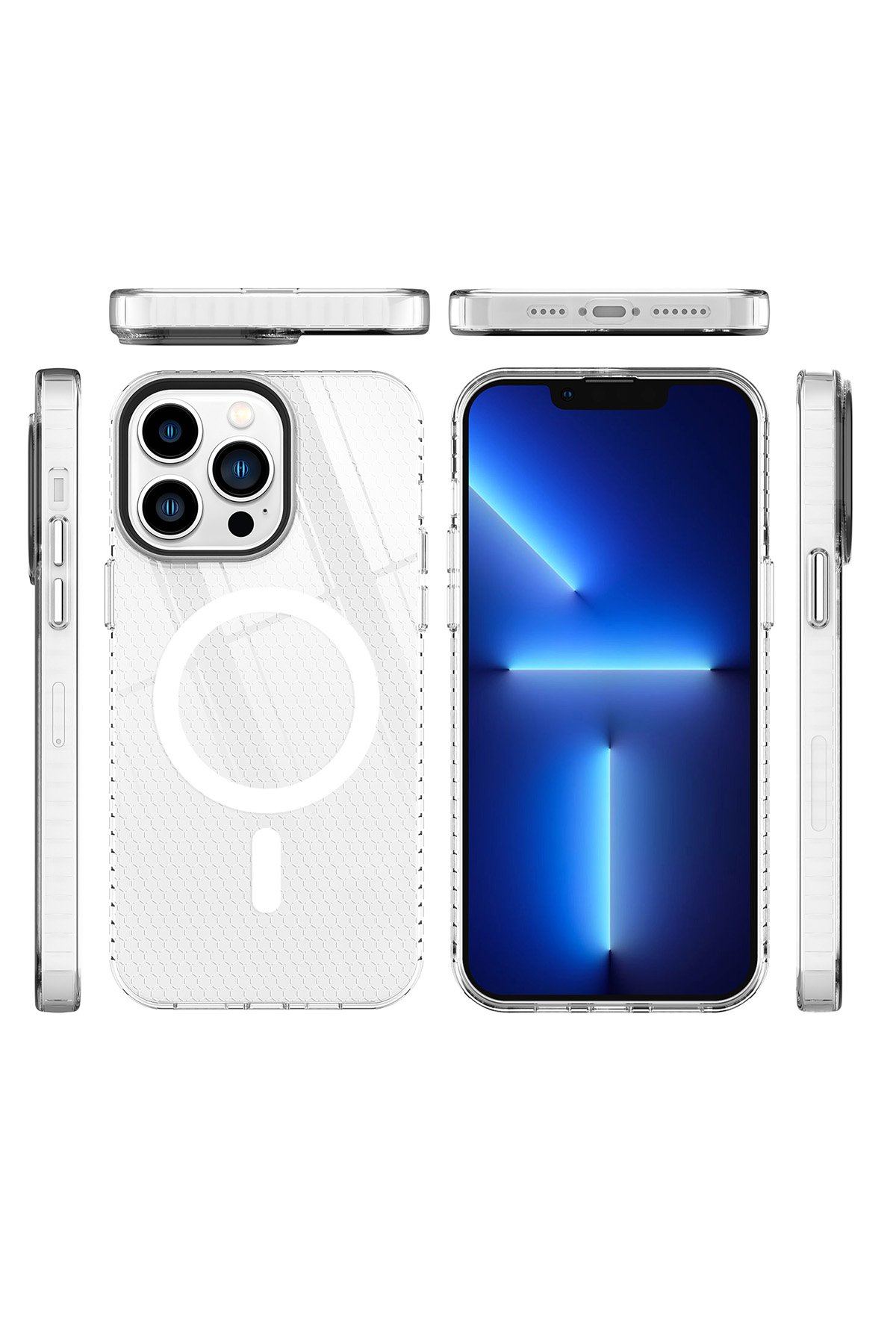 Newface iPhone 14 Pro Max Kılıf Dinamik Magneticsafe Silikon - Siyah