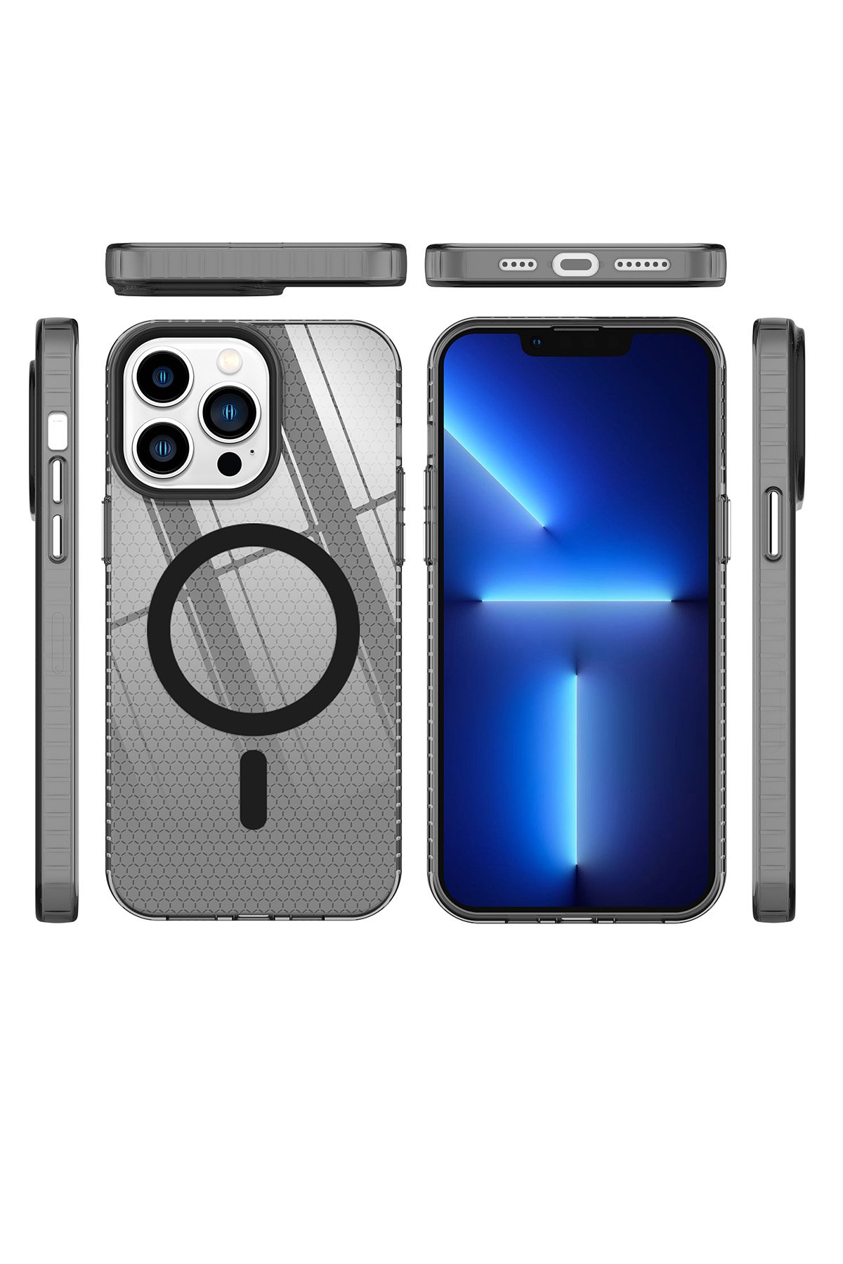 Newface iPhone 14 Pro Max Kılıf Platin Silikon - Siyah