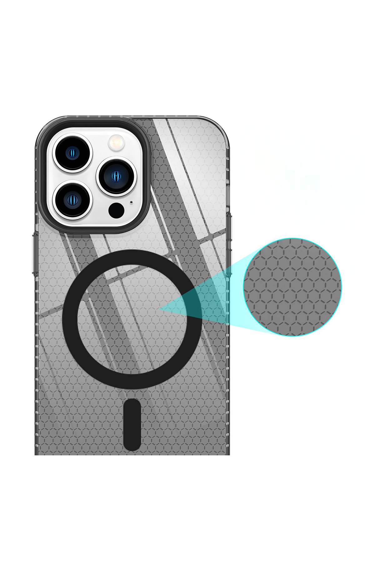 Newface iPhone 14 Pro Max Kılıf Platin Silikon - Siyah