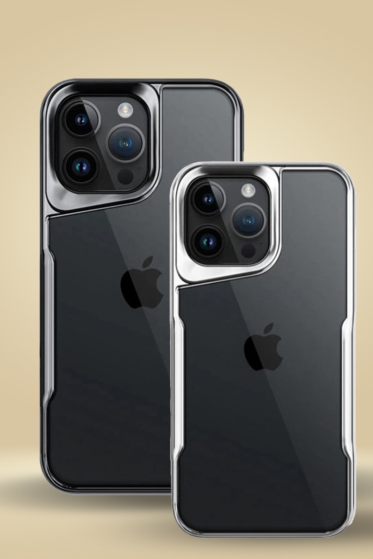 Newface iPhone 14 Pro Max Kılıf Sofya Yüzüklü Silikon Kapak - Siyah