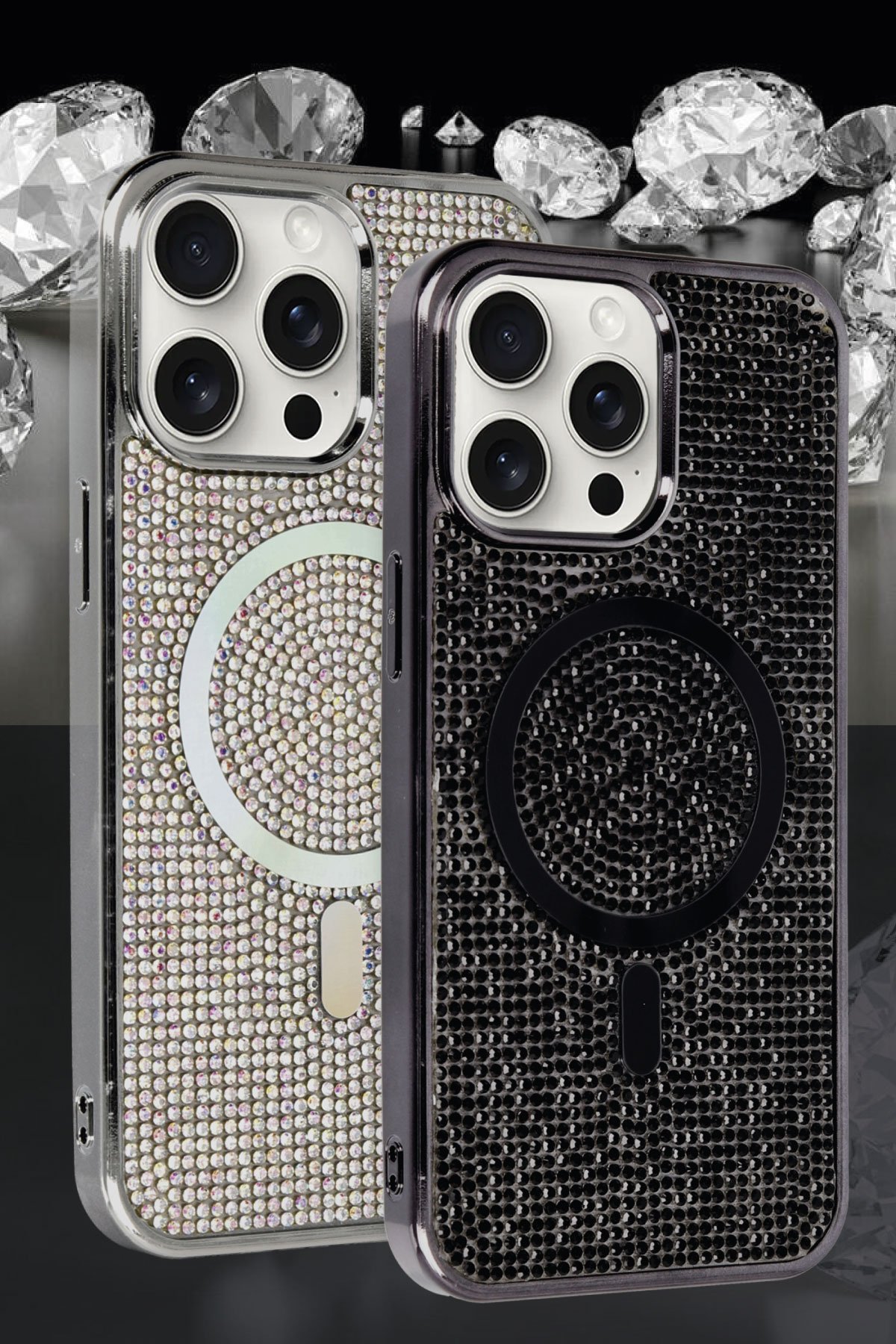 Newface iPhone 14 Pro Max Kılıf King Kapak - Gri-Siyah