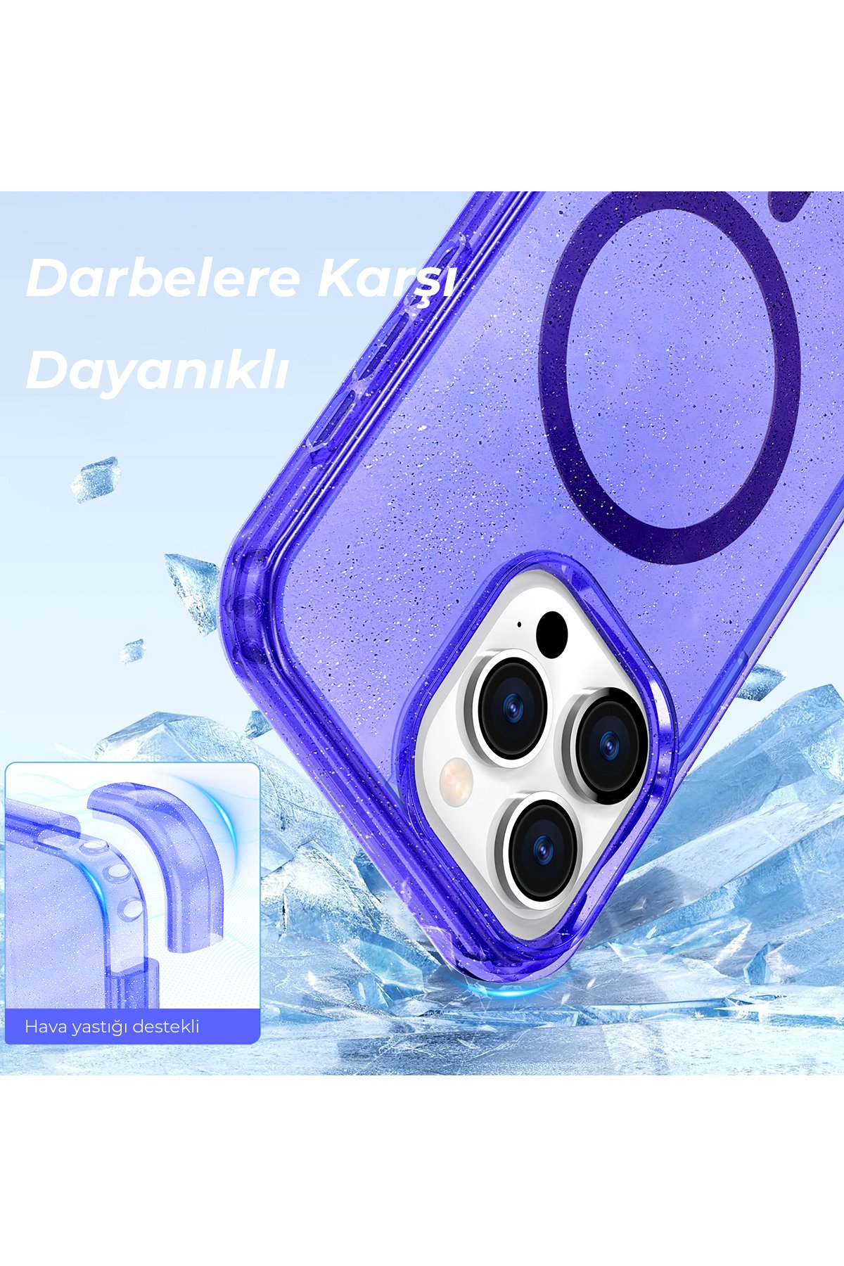 Newface iPhone 14 Pro Max Kılıf Kross Magneticsafe Kapak - Mor