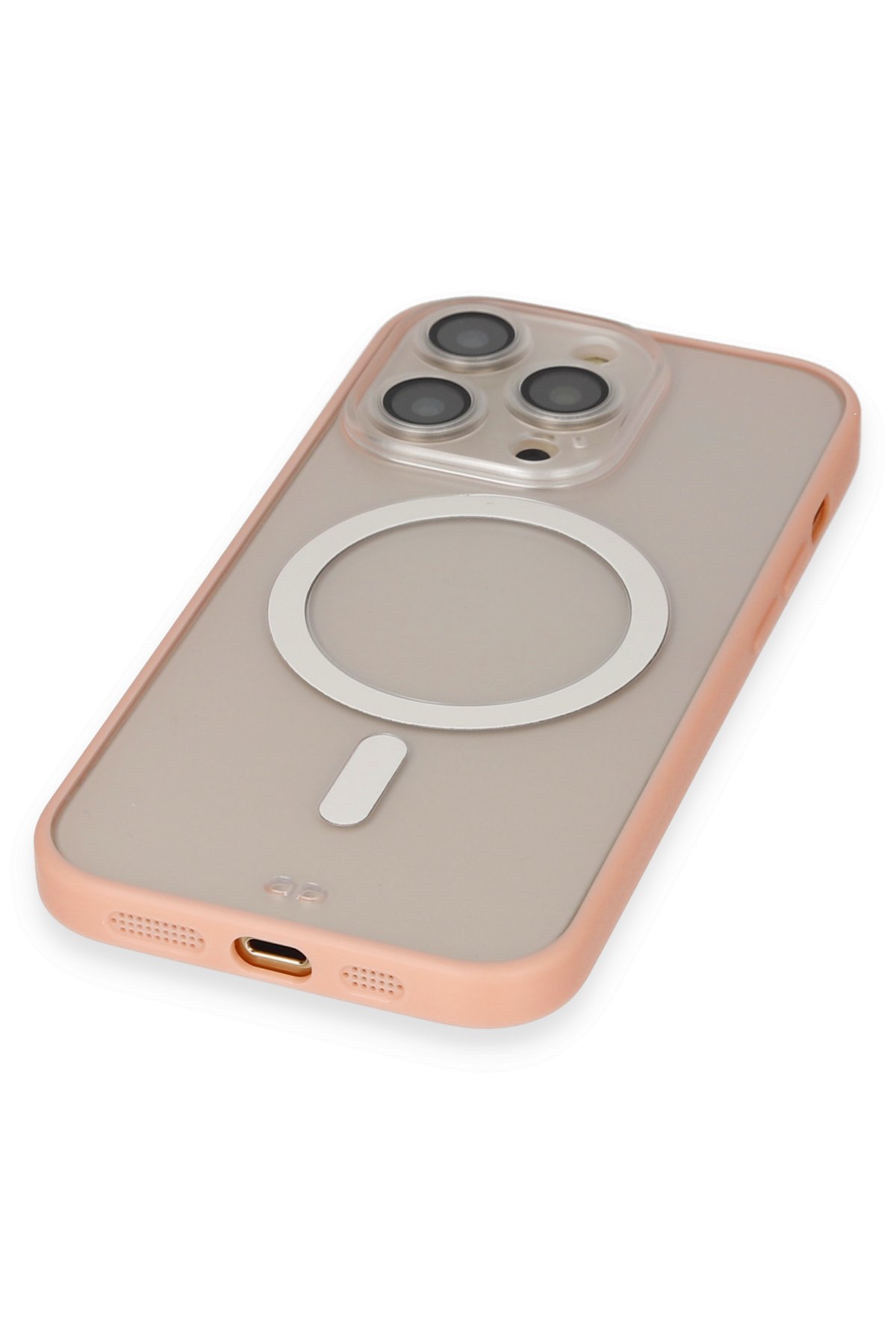 Newface iPhone 14 Pro Max Kılıf Mekanik Bumper Kapak - Gold