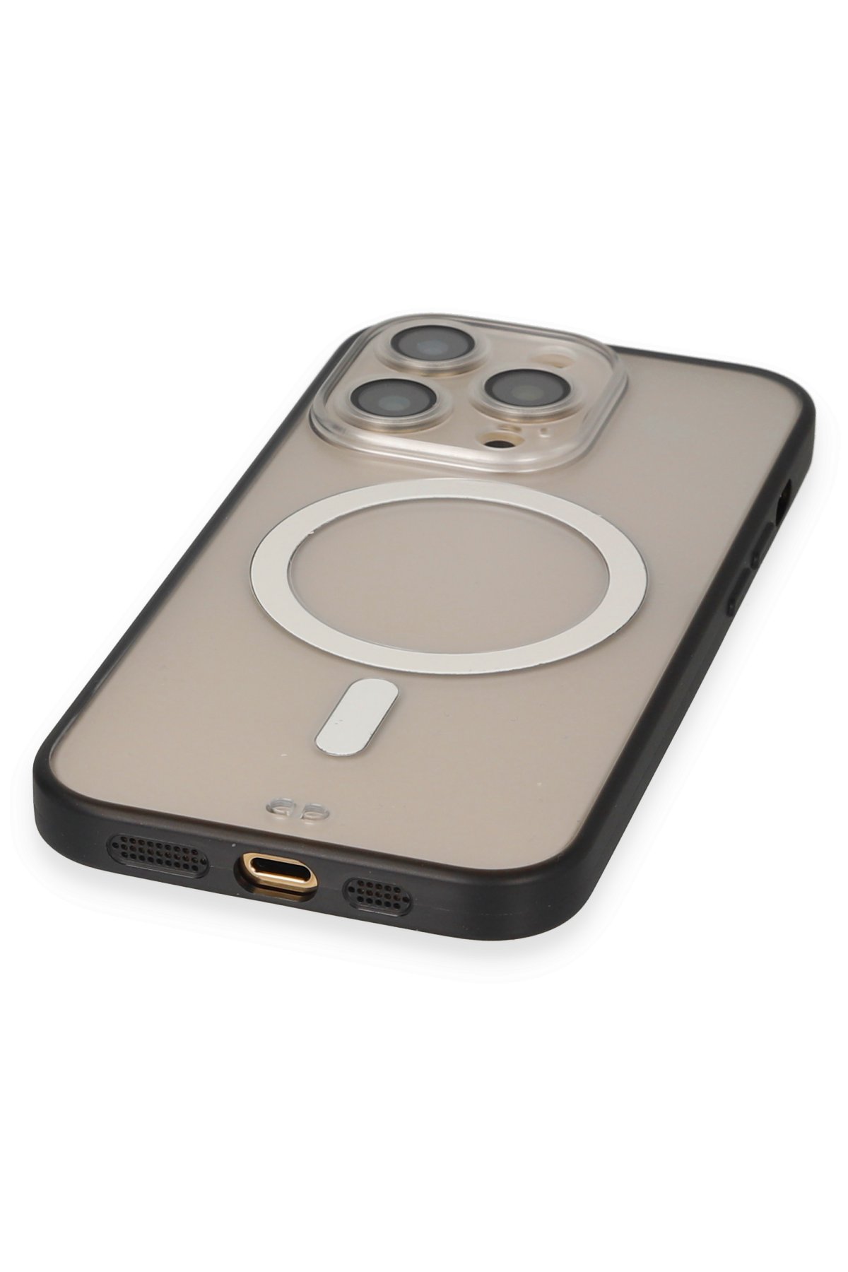 Newface iPhone 14 Pro Max Kılıf Glass Kapak - Lacivert