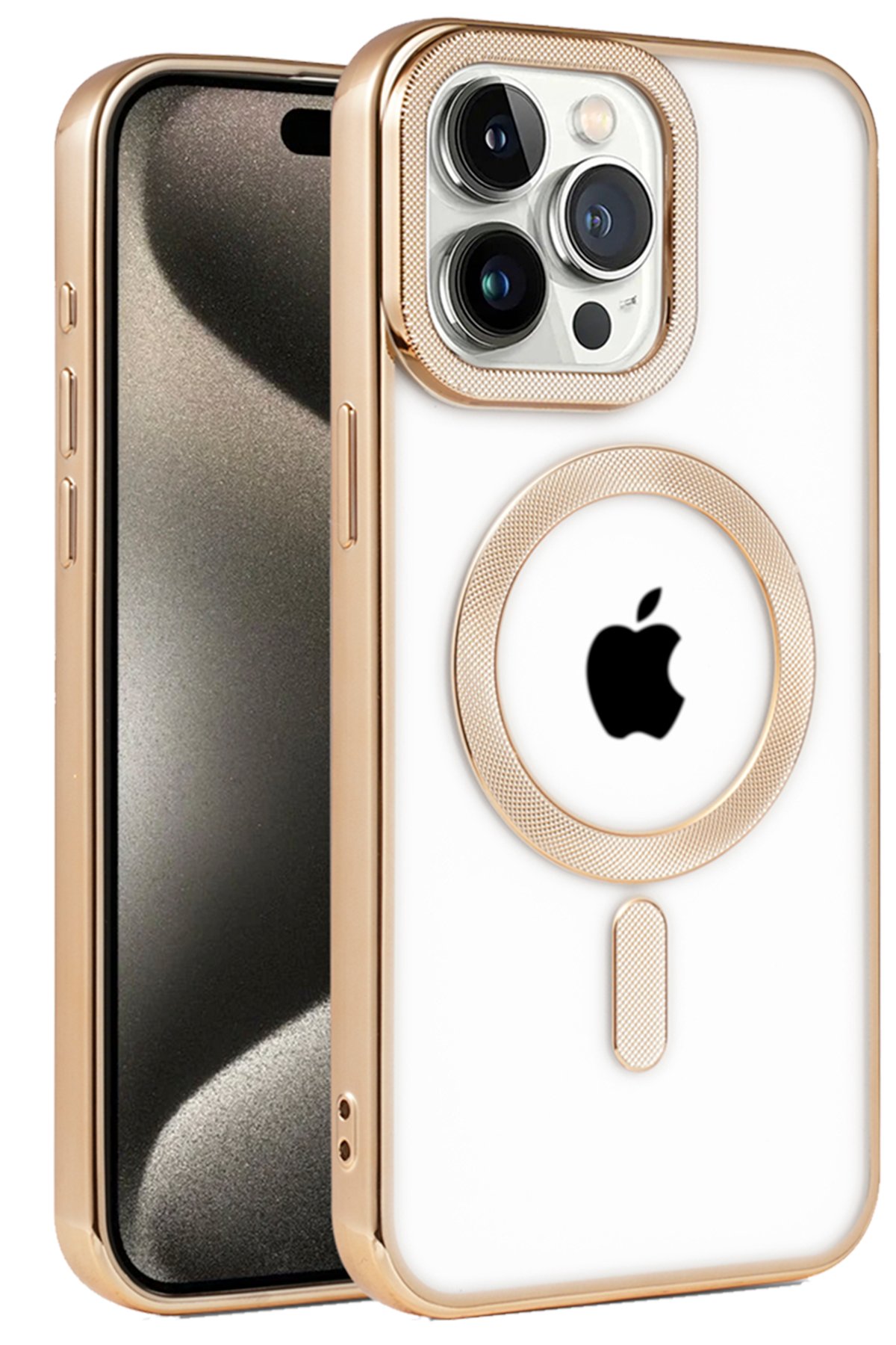 Newface iPhone 14 Pro Max Kılıf Glow Magsafe Kapak - Turuncu