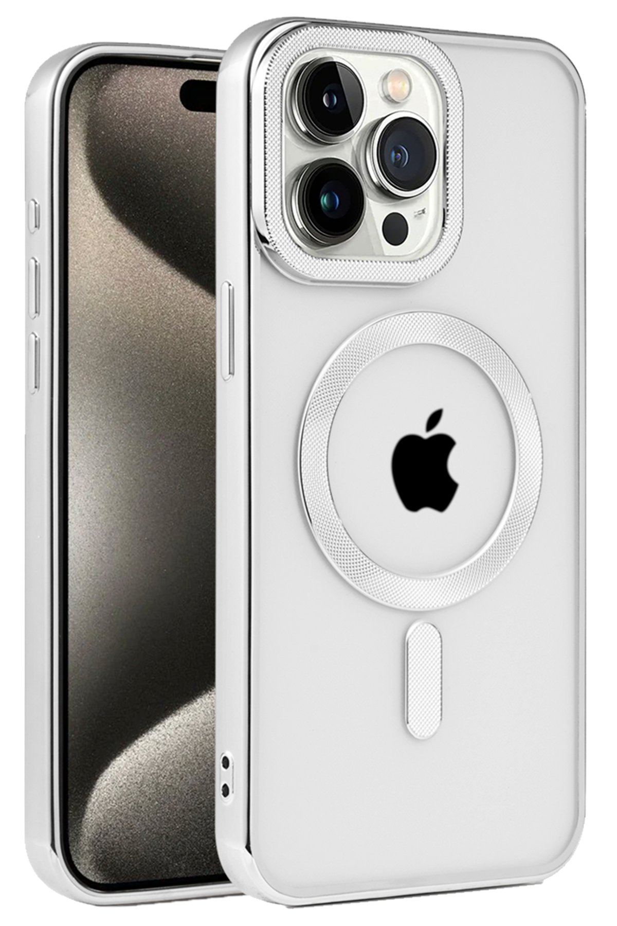 Newface iPhone 14 Pro Max Kılıf Anka PC Magneticsafe Sert Metal Kapak - Şeffaf