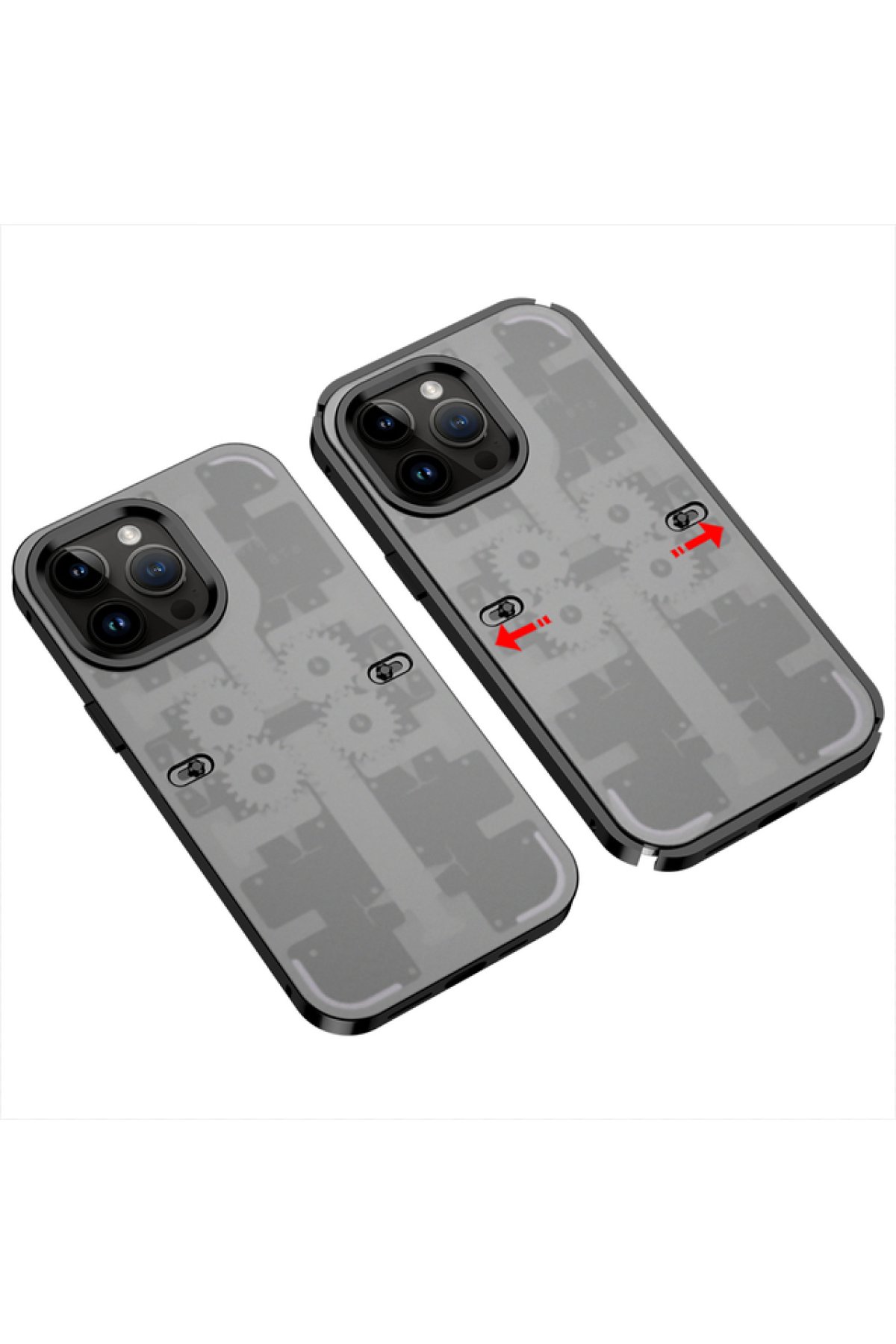 Newface iPhone 14 Pro Max Kılıf Razer Lensli Silikon - Gümüş