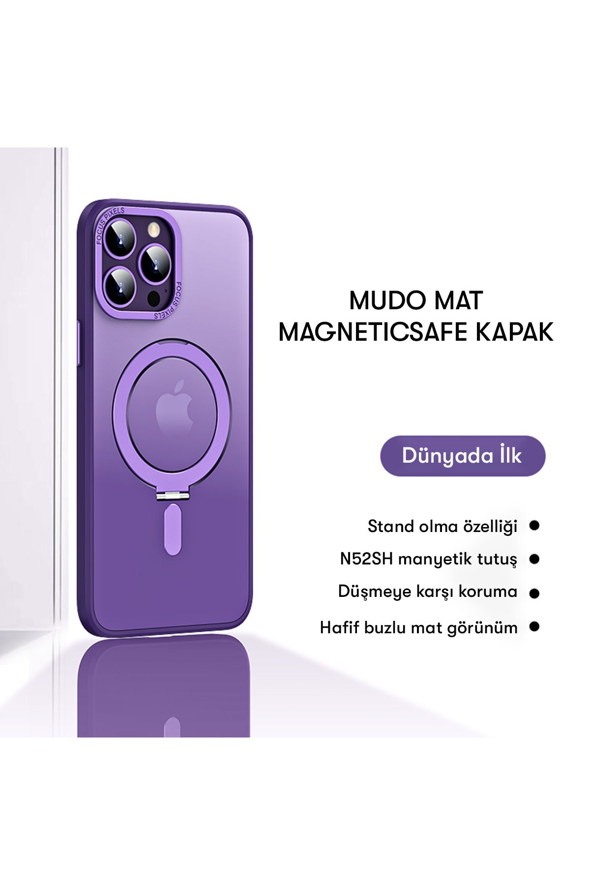 Newface iPhone 14 Pro Max Kılıf Oslo Magsafe Kapak - Derin Mor