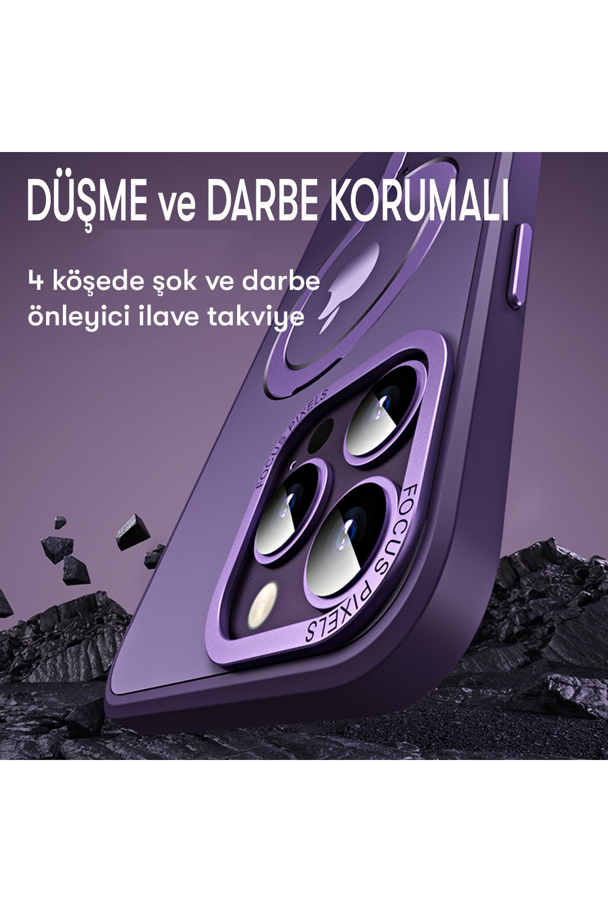 Newface iPhone 14 Pro Max Kılıf Oslo Magsafe Kapak - Derin Mor