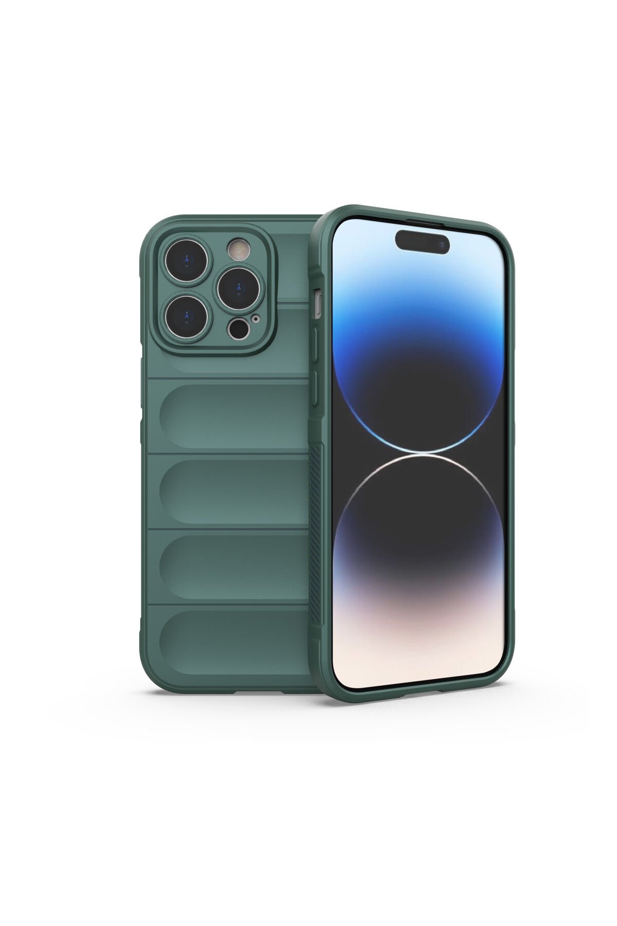 Newface iPhone 14 Pro Max Kılıf Pars Lens Yüzüklü Silikon - Gümüş