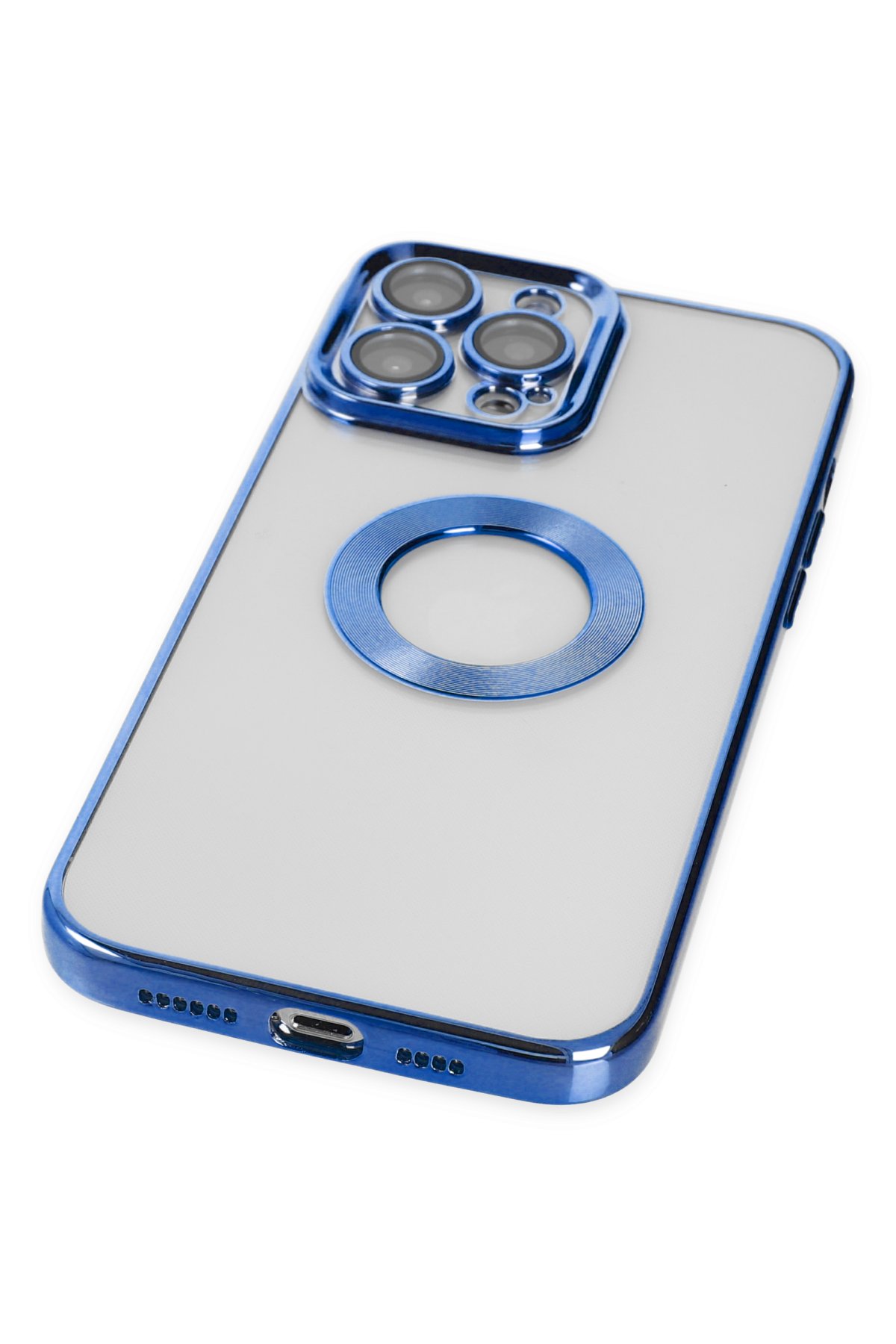 Newface iPhone 14 Pro Max Kılıf Razer Lensli Silikon - Gold