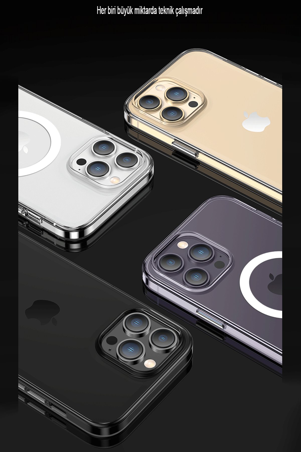 Newface iPhone 14 Pro Max Kılıf Sofya Yüzüklü Silikon Kapak - Siyah