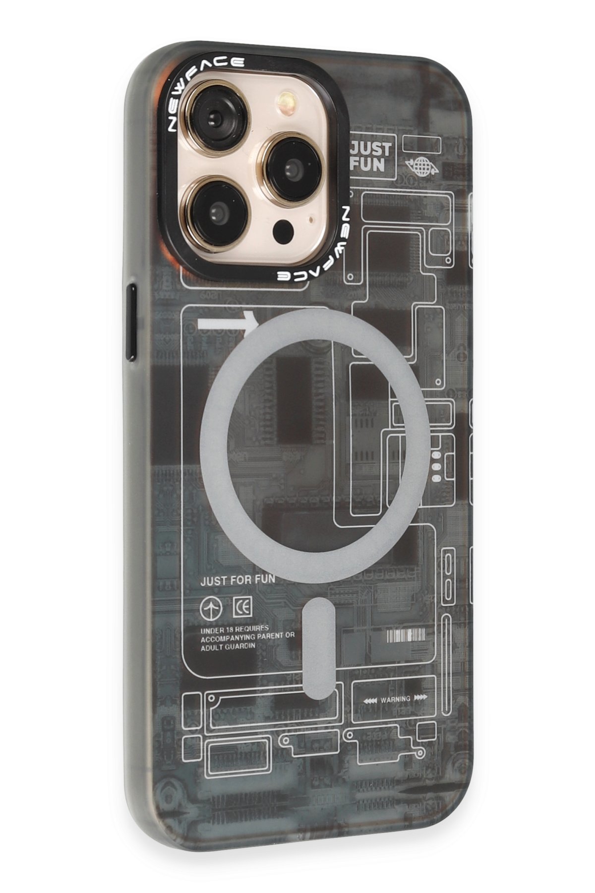 Newface iPhone 14 Pro Max Kılıf Magneticsafe Lazer Silikon - Sierra Blue