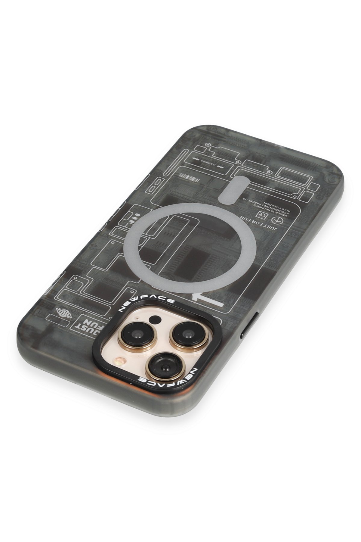 Newface iPhone 14 Pro Max Kılıf Magneticsafe Lazer Silikon - Sierra Blue